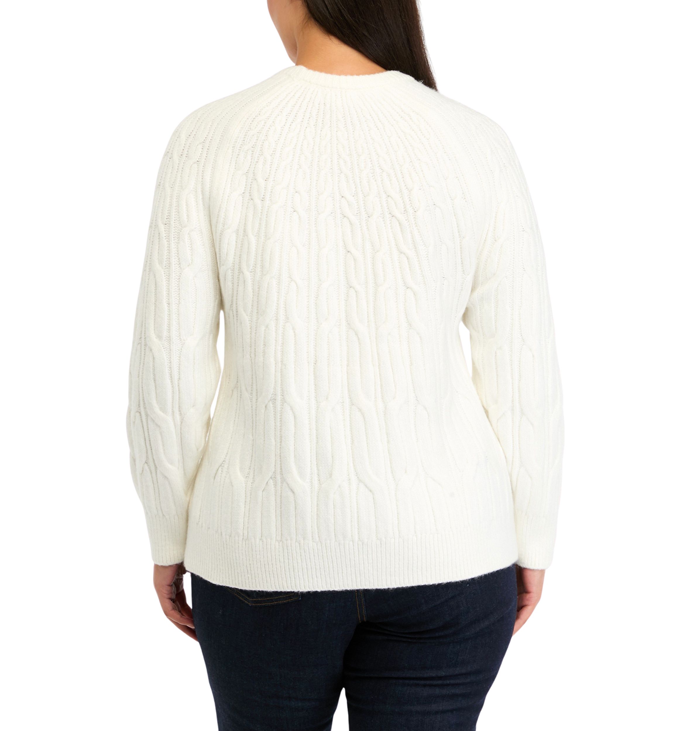 Plus Size Cascade Cable Knit Sweater
