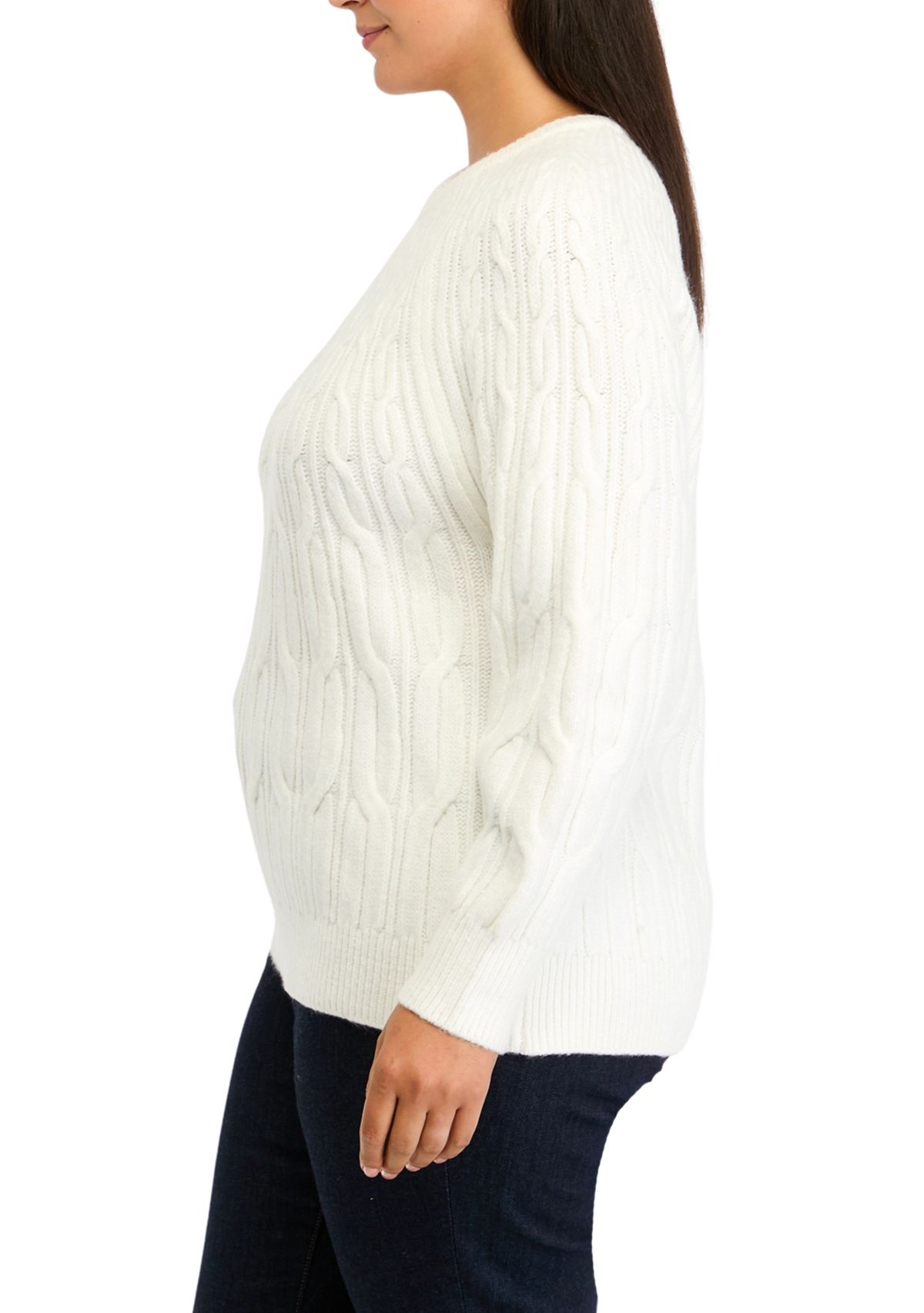 Plus Size Cascade Cable Knit Sweater