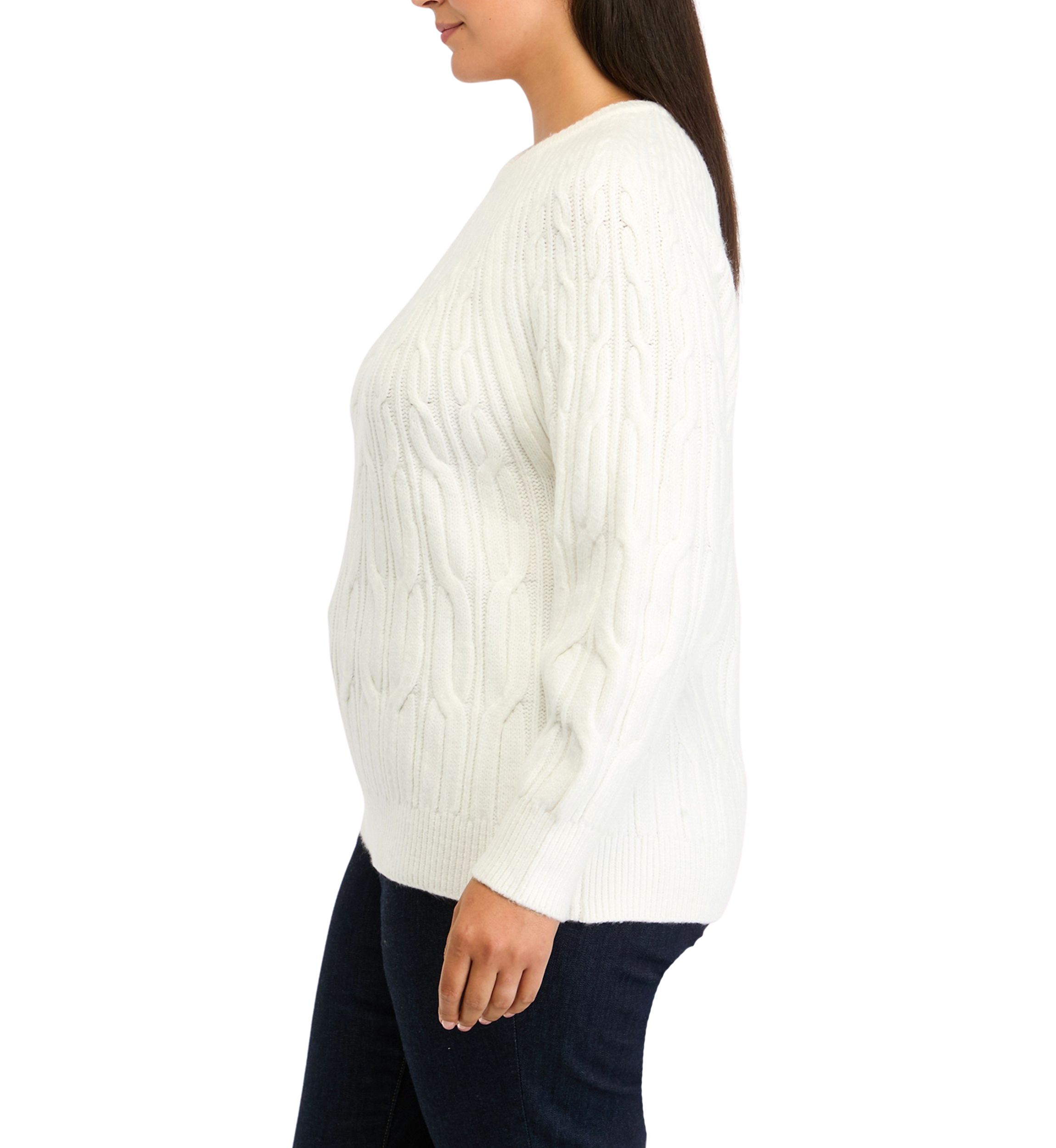Plus Size Cascade Cable Knit Sweater