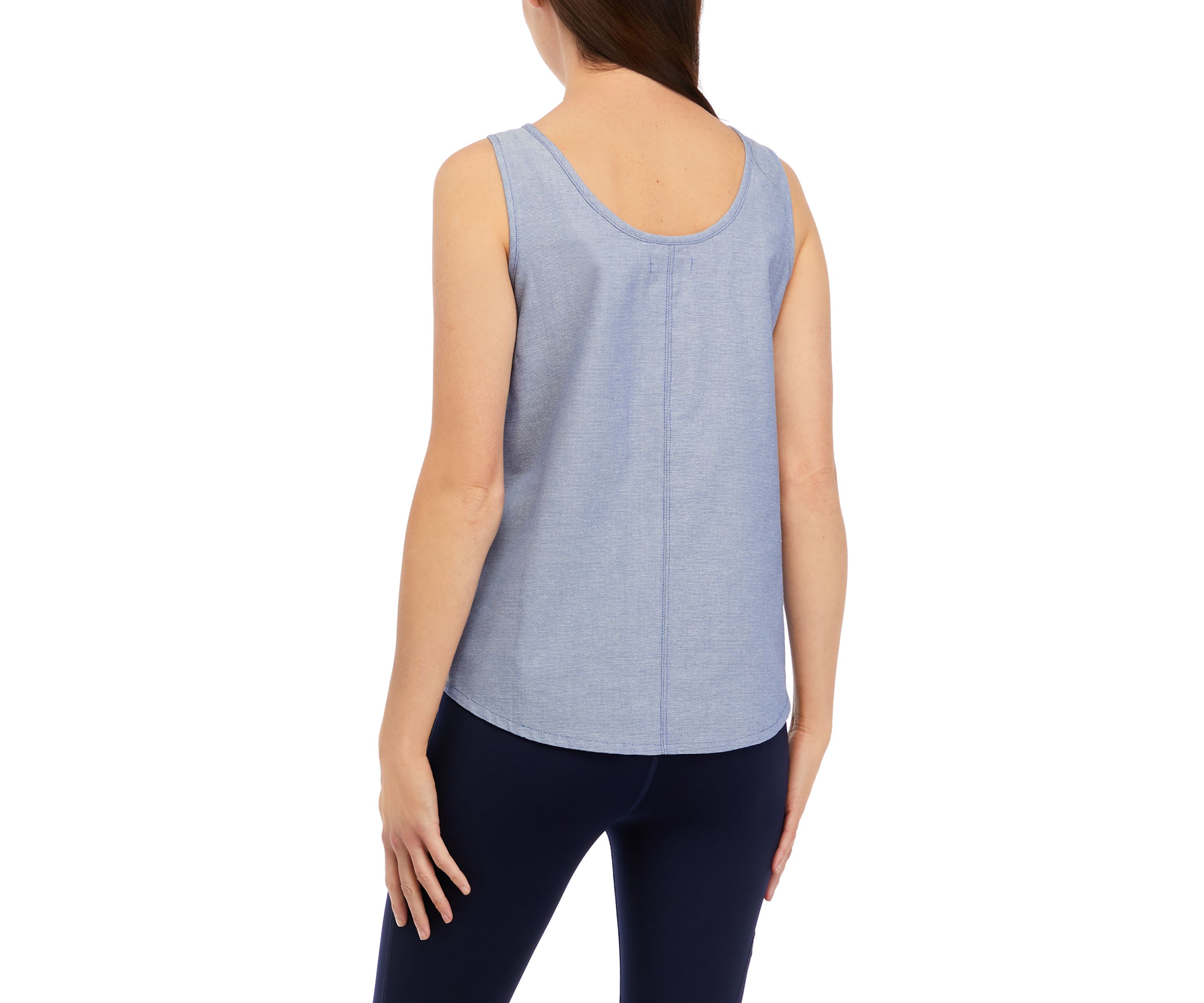 Womens Woven Button Tank 