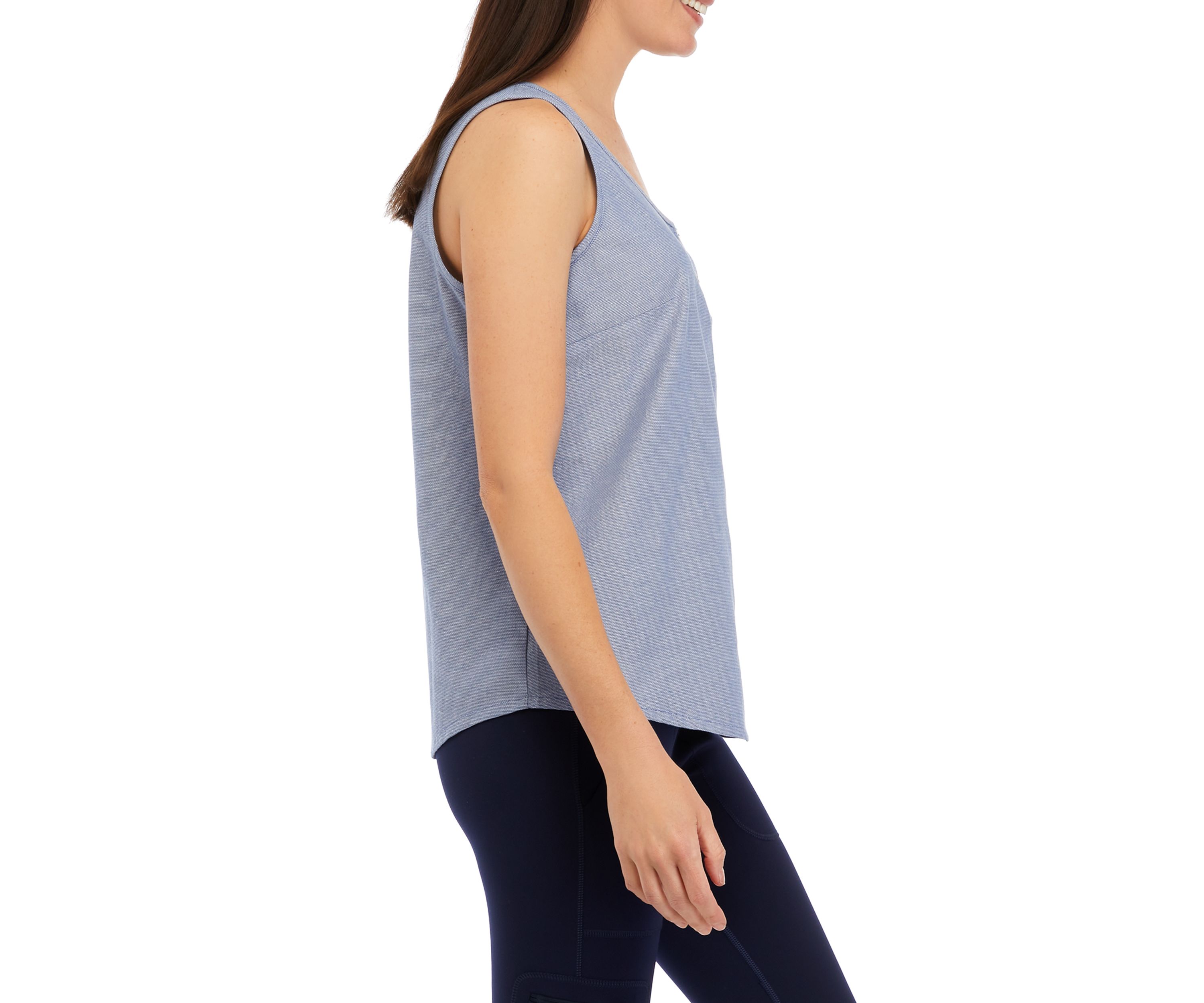 Womens Woven Button Tank 