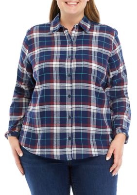 Ocean + Coast® Plus Size Flannel Top | belk