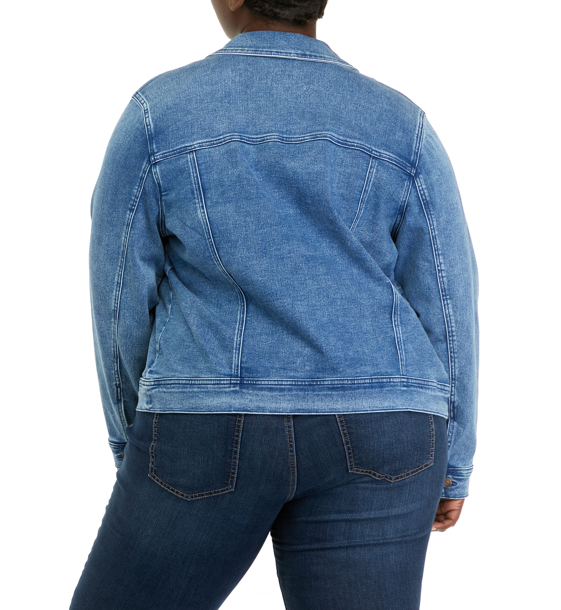 Plus Size Knit Denim Jacket