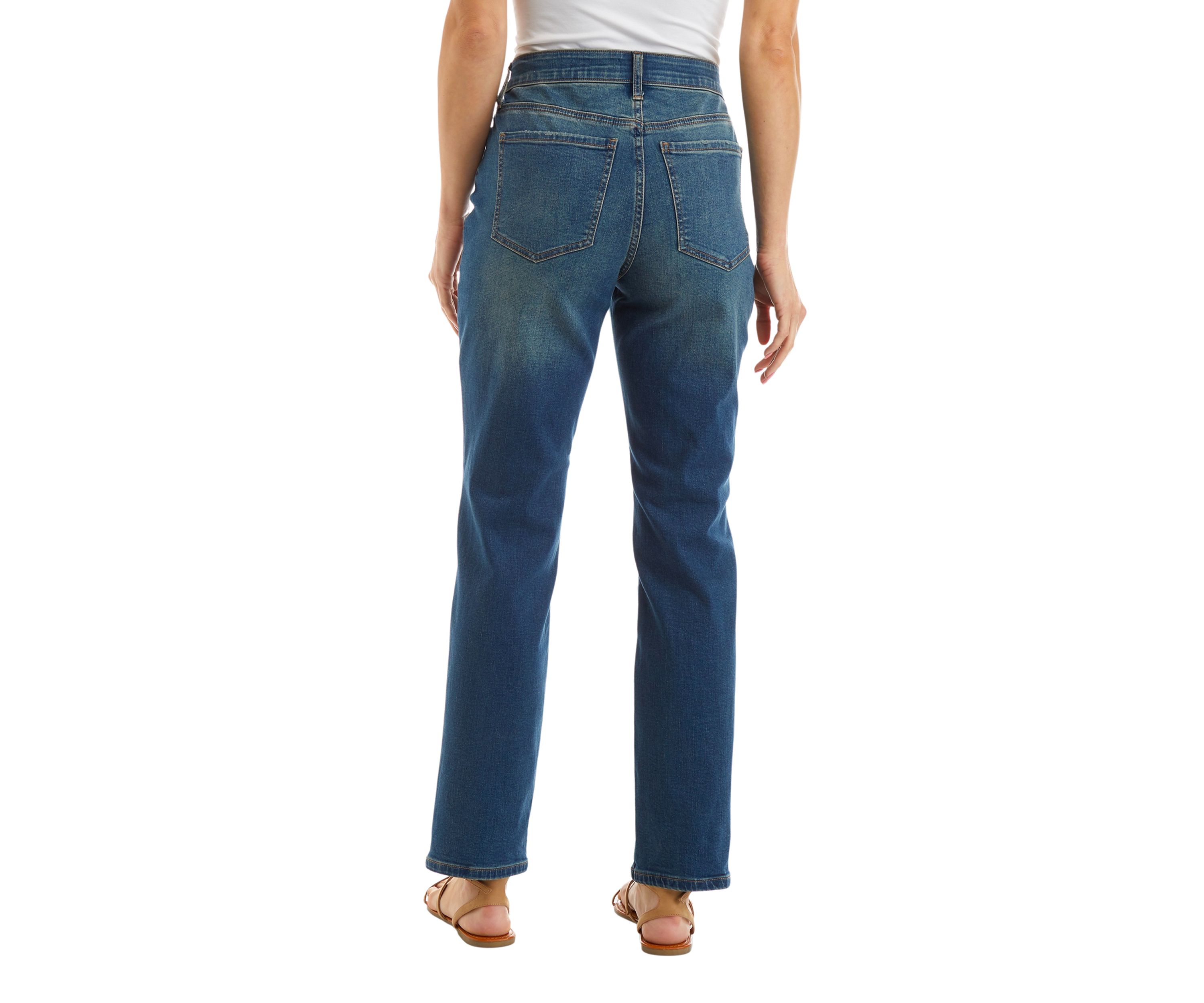 Mid Rise Straight Jeans