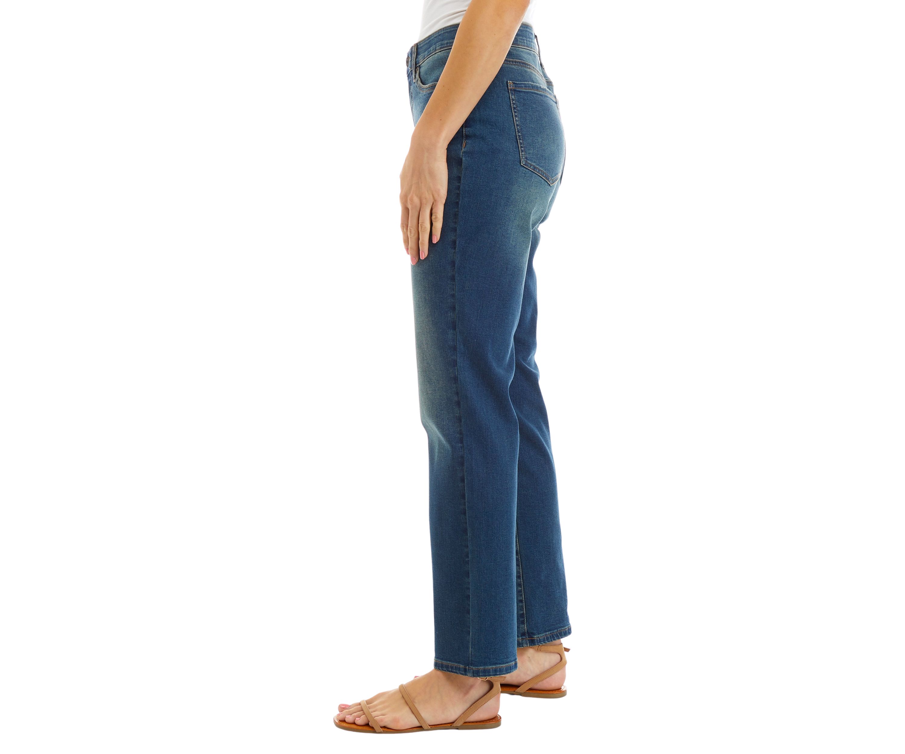 Mid Rise Straight Jeans