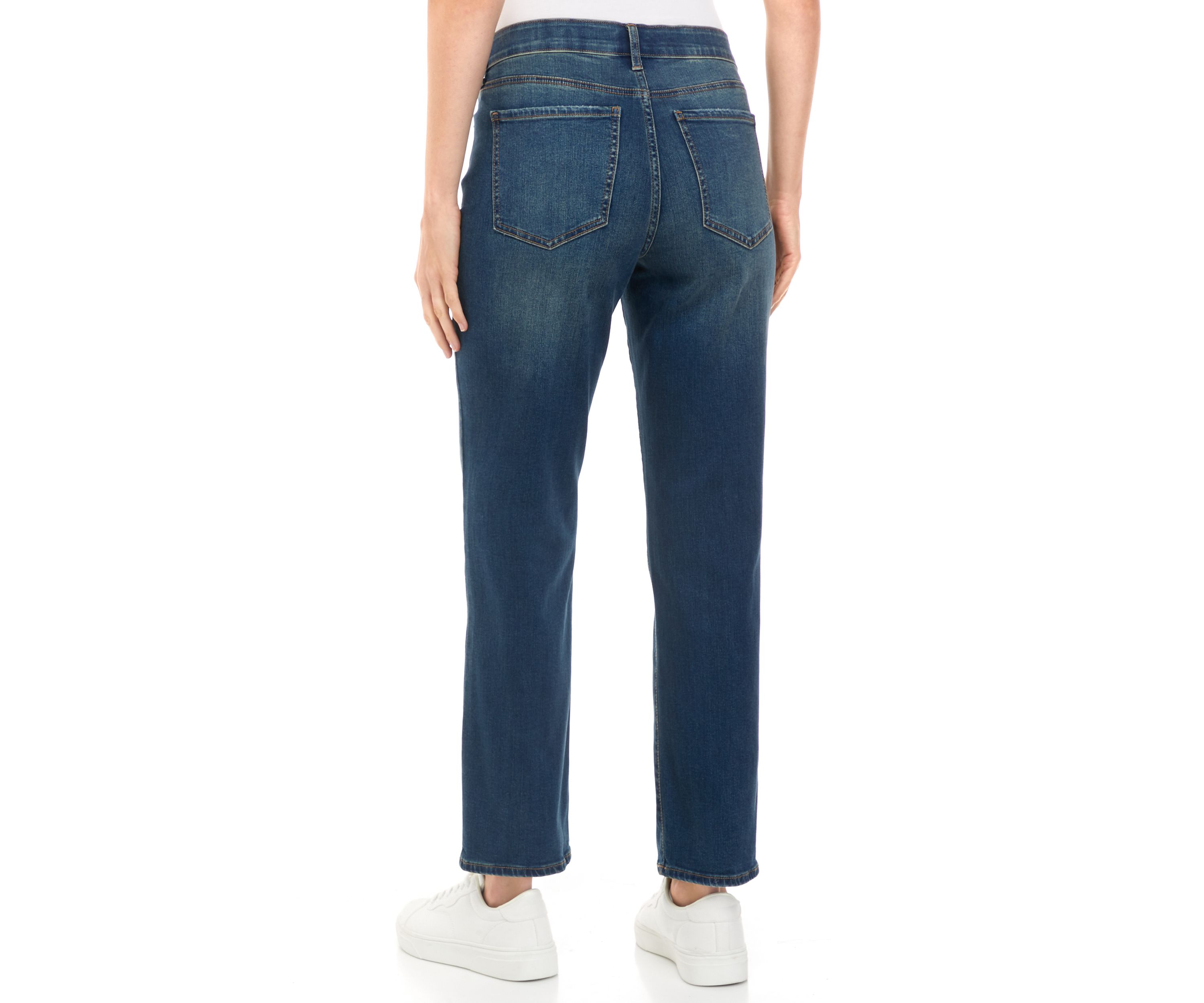 Womens Mid Rise Straight Jeans - Short