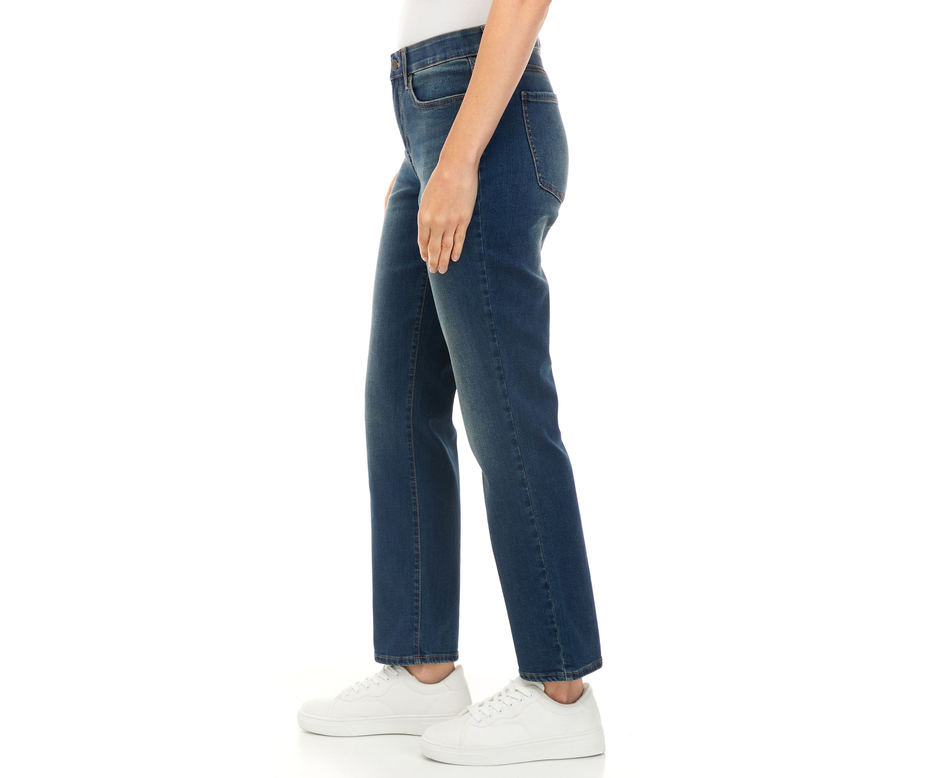 Womens Mid Rise Straight Jeans - Short