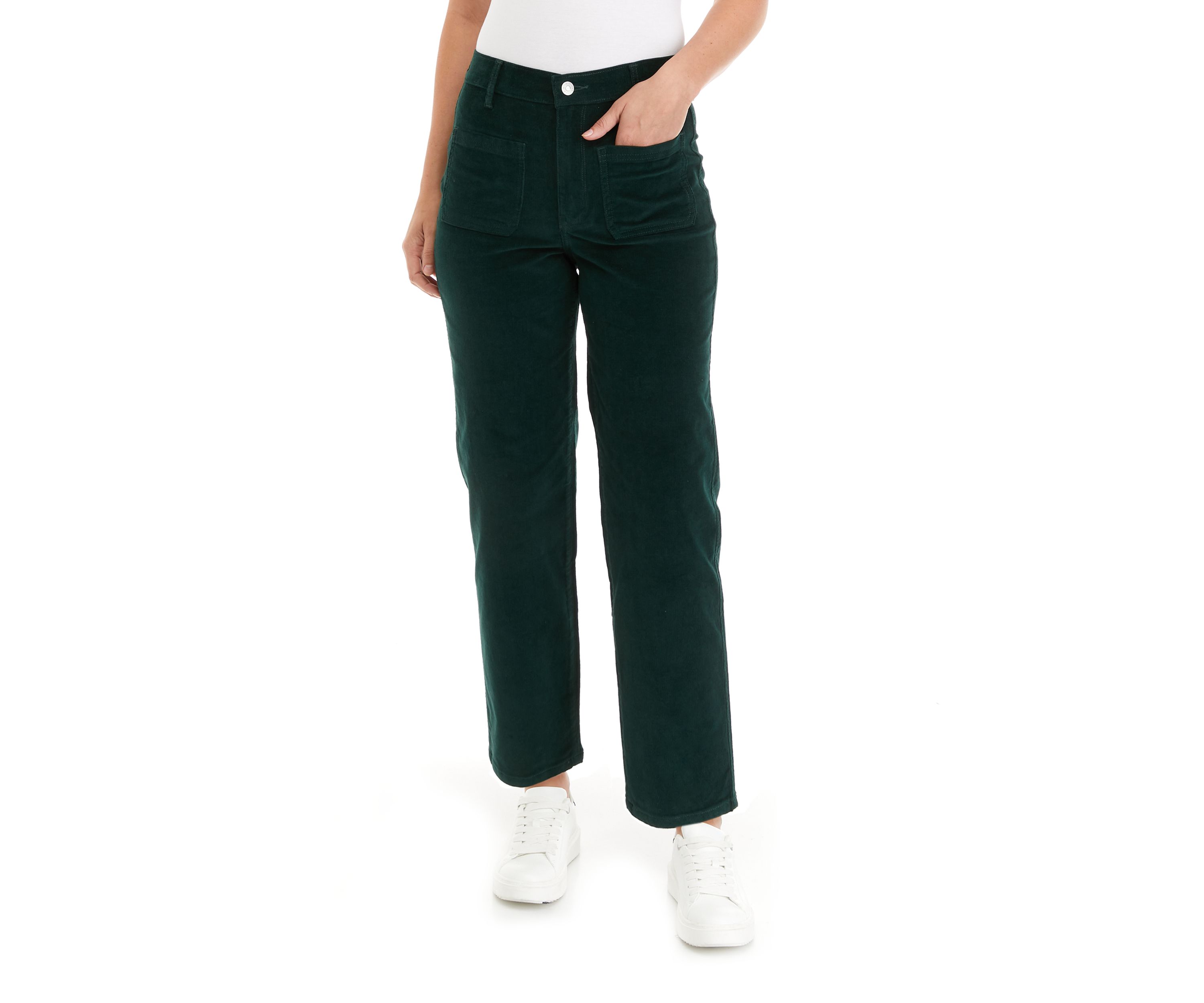 Womens High Rise Vintage Straight Corduroy Pants