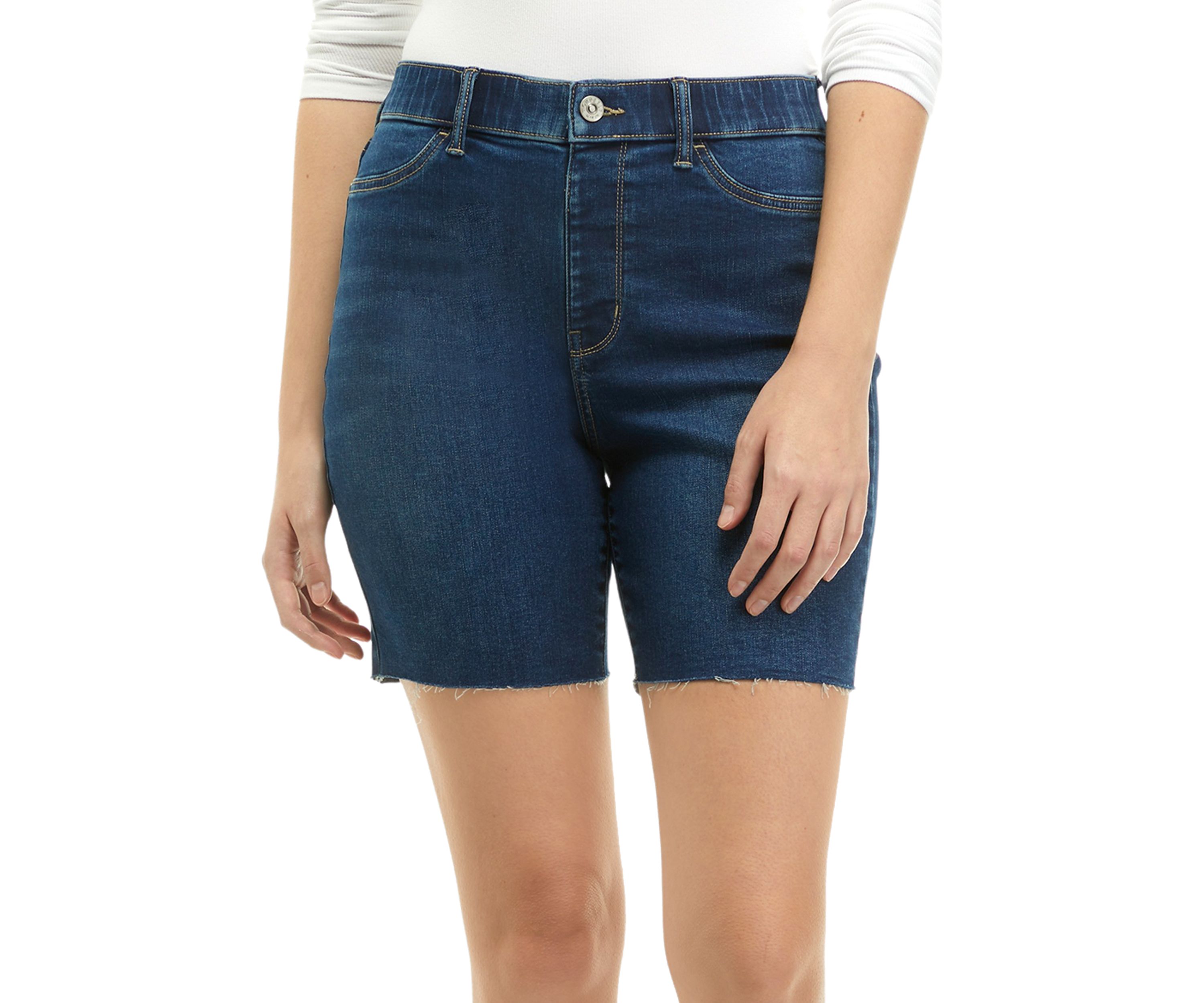 Womens High Rise Midi Shorts