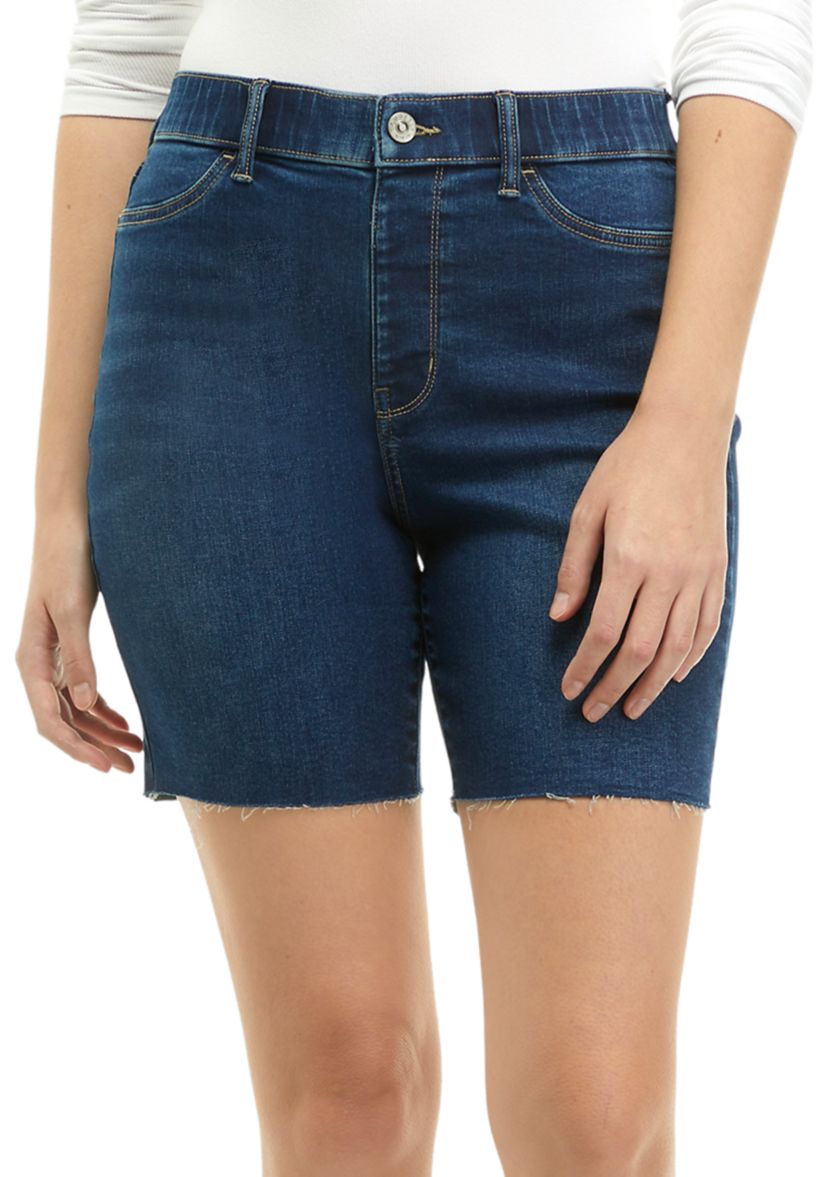 Womens High Rise Midi Shorts