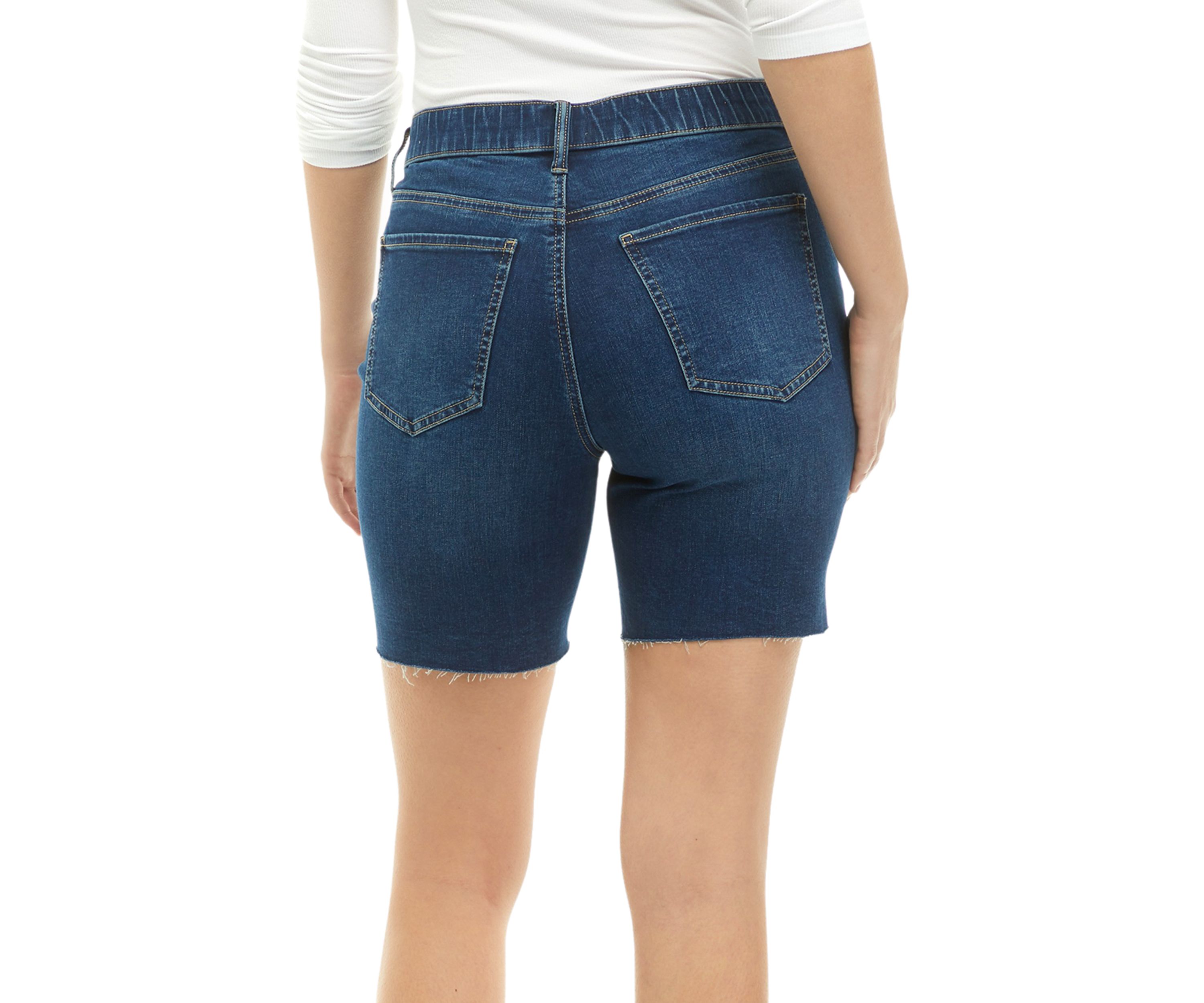 Womens High Rise Midi Shorts