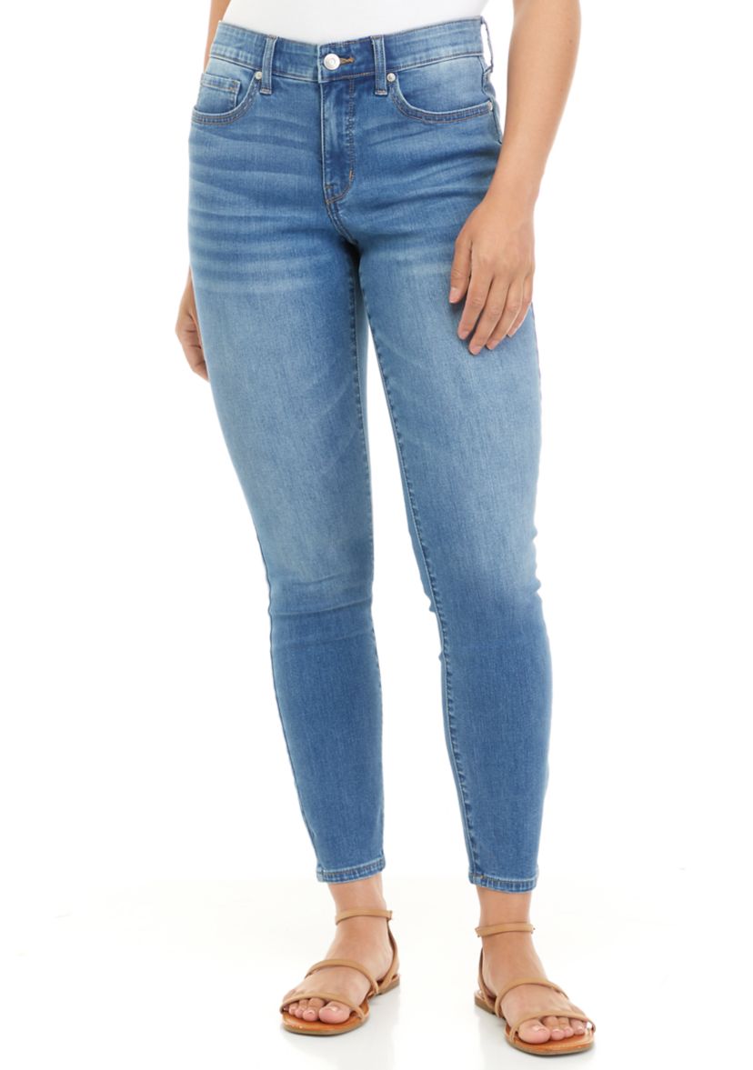 Womens Mid Rise Skinny Jeans 