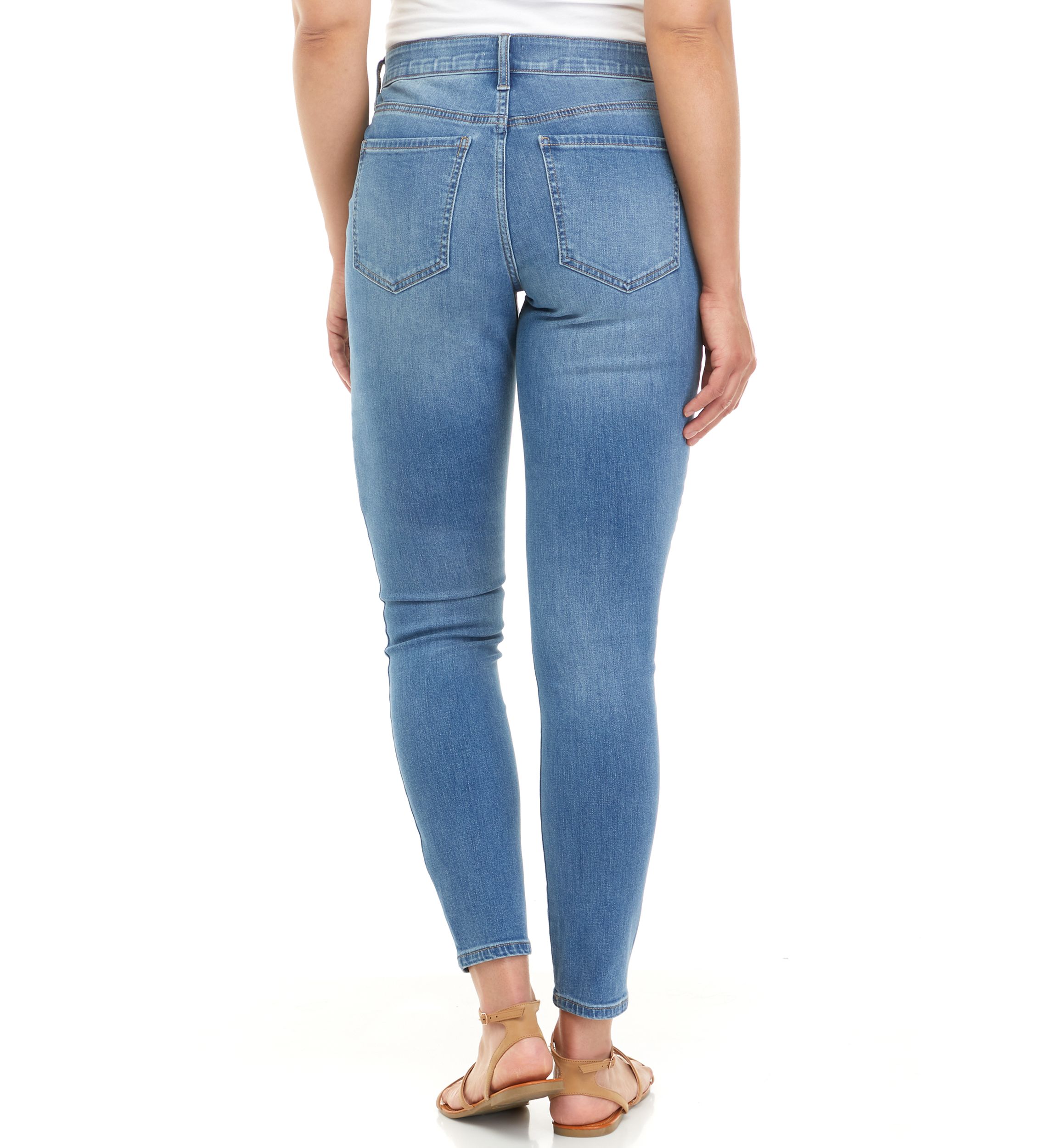 Womens Mid Rise Skinny Jeans 