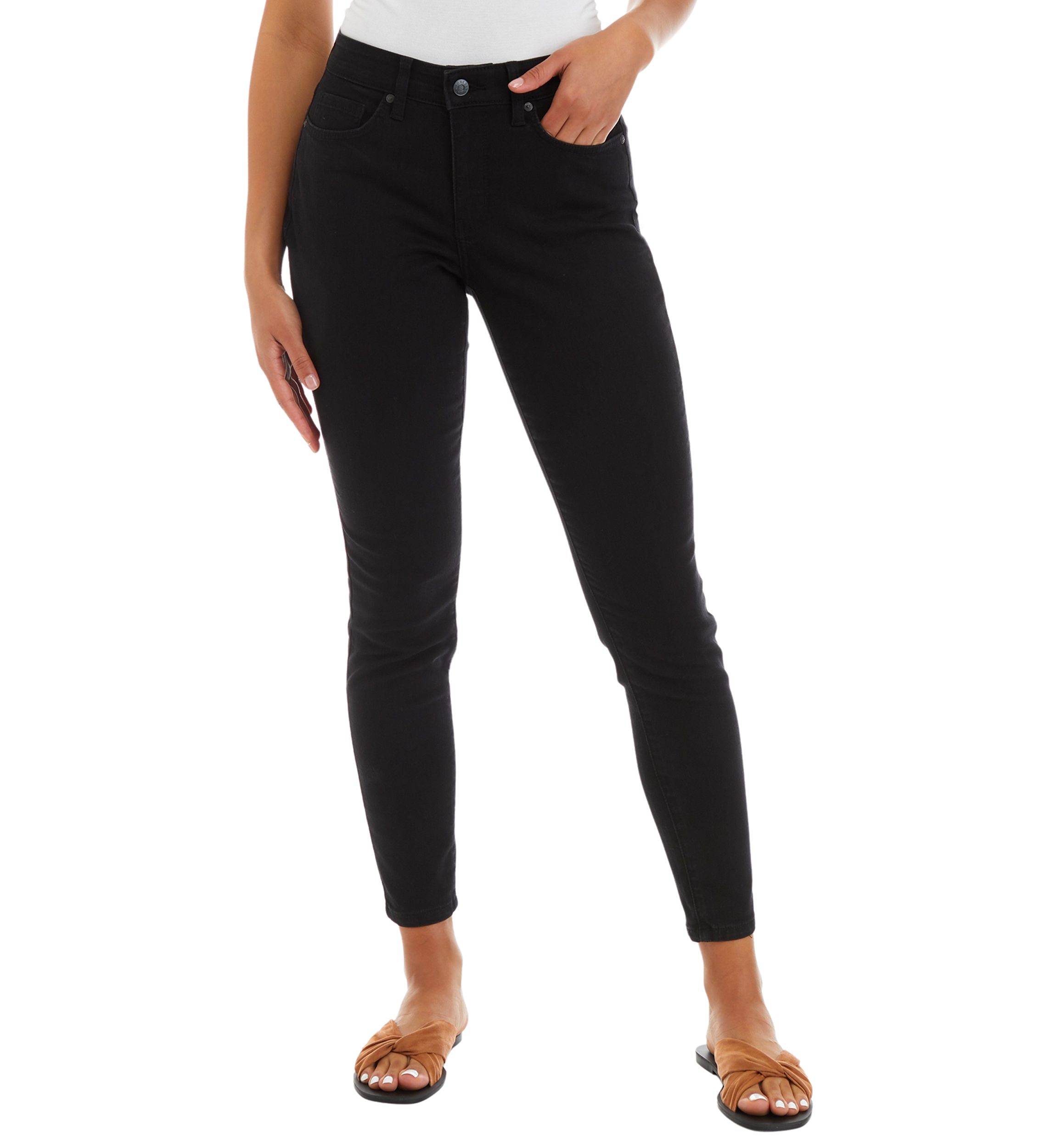 Womens Mid Rise Skinny Jeans