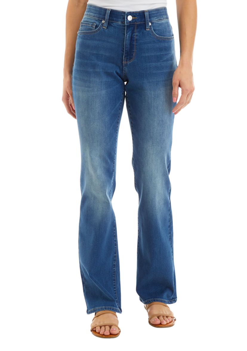   Womens Mid Rise Bootcut Jeans 