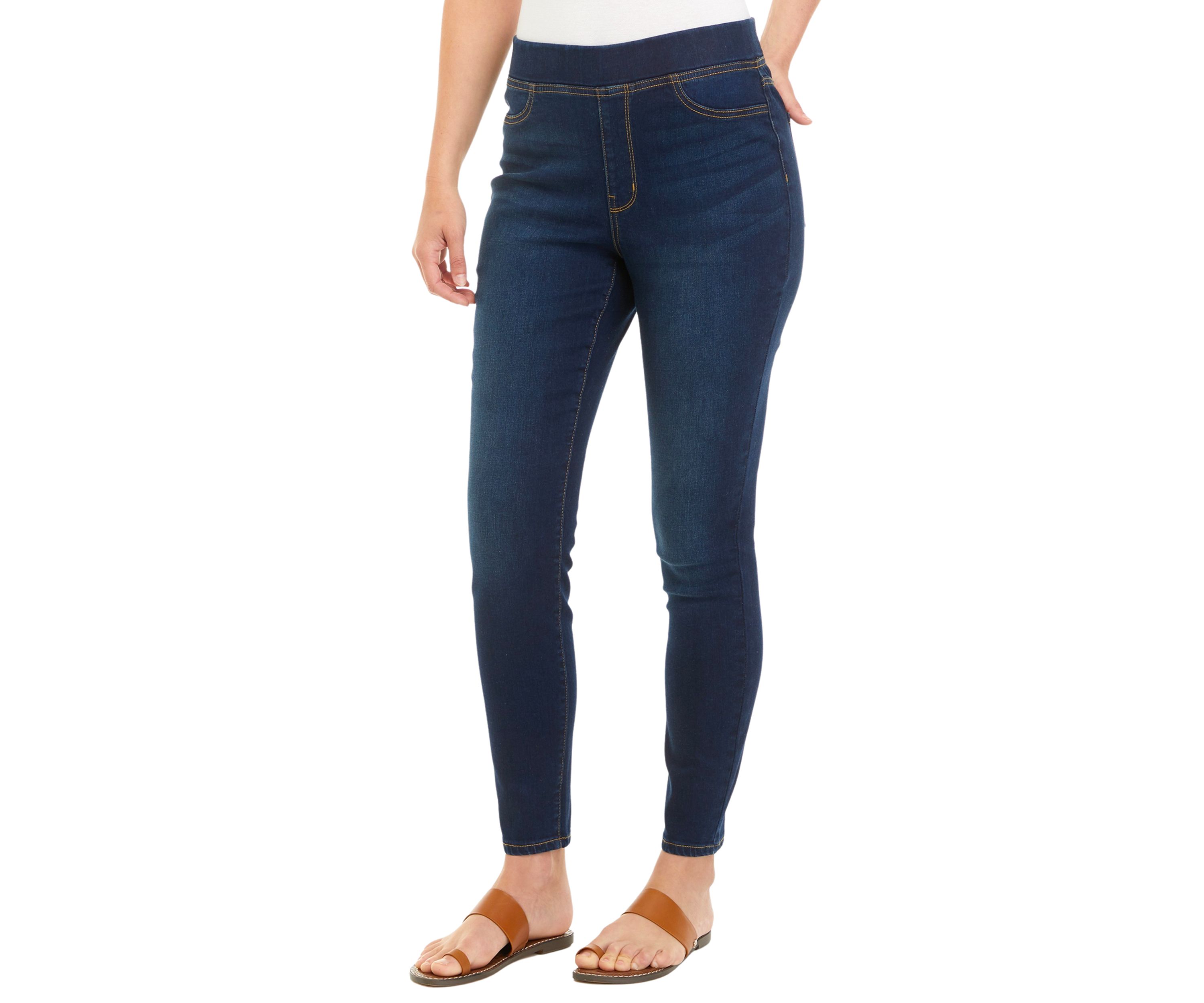 Womens High Rise Pull On Skinny Jeans 