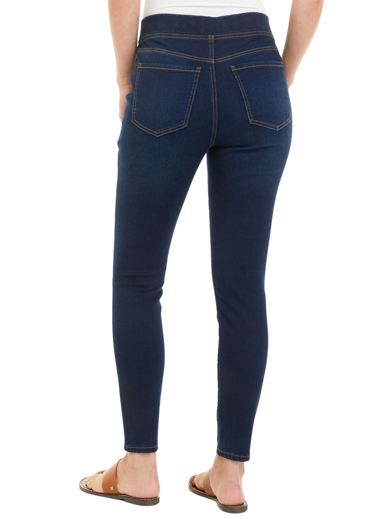 Womens High Rise Pull On Skinny Jeans 