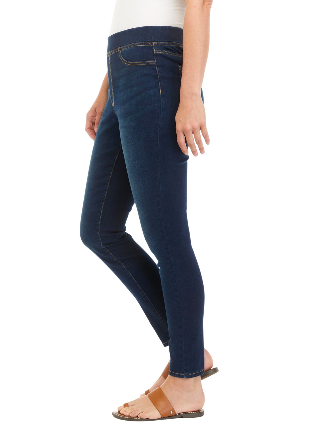 Womens High Rise Pull On Skinny Jeans 