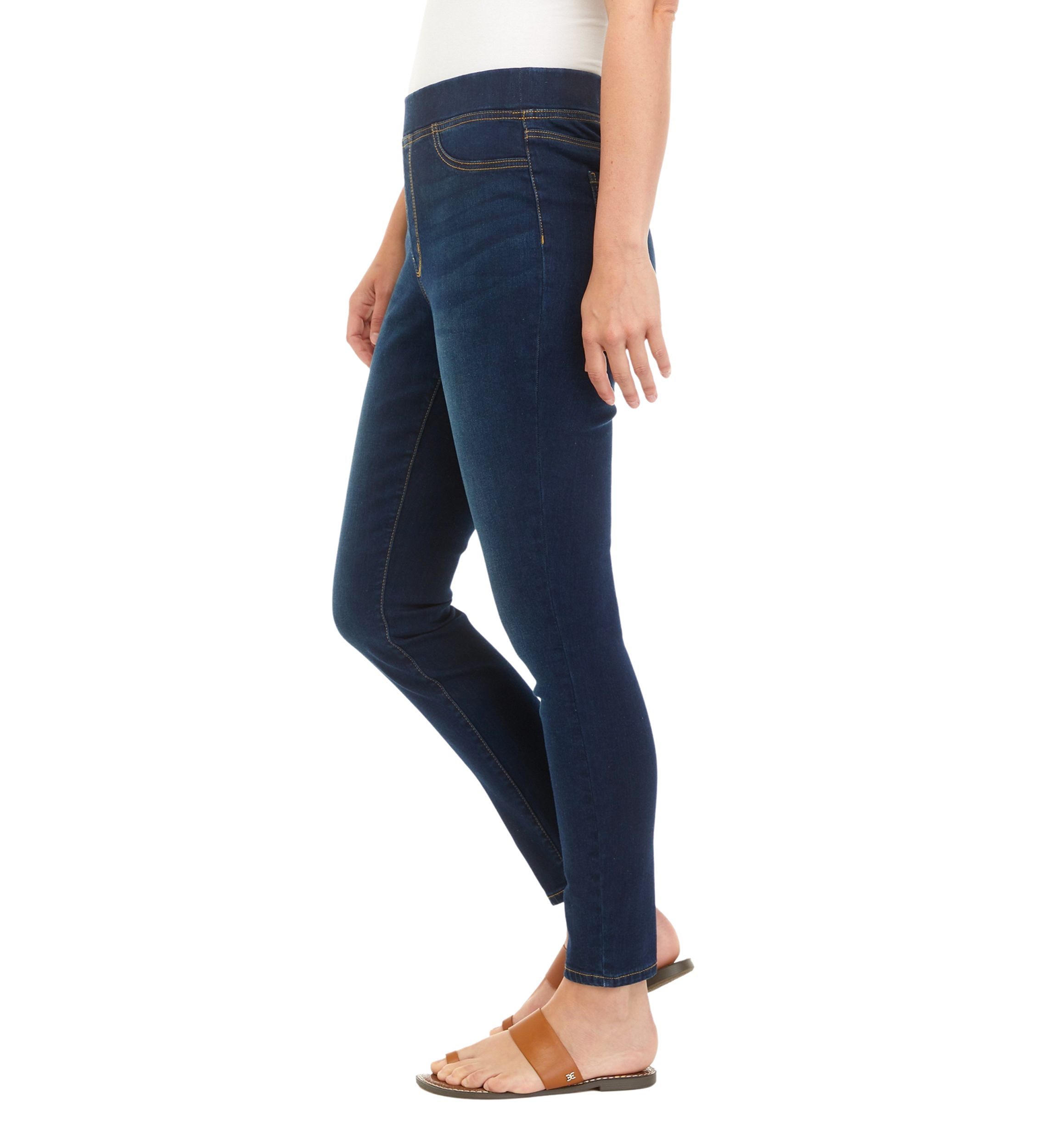 Womens High Rise Pull On Skinny Jeans 