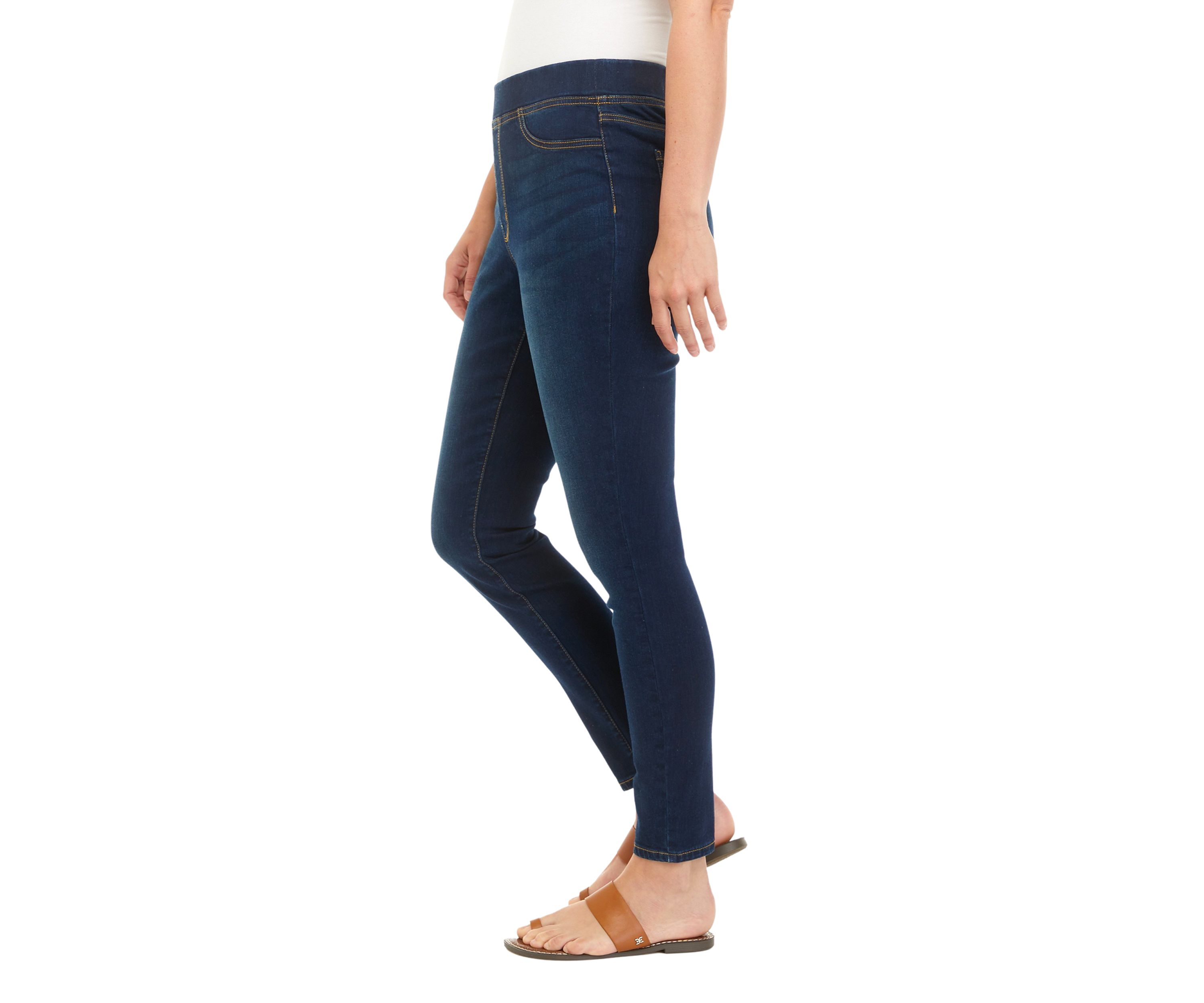 Womens High Rise Pull On Skinny Jeans 