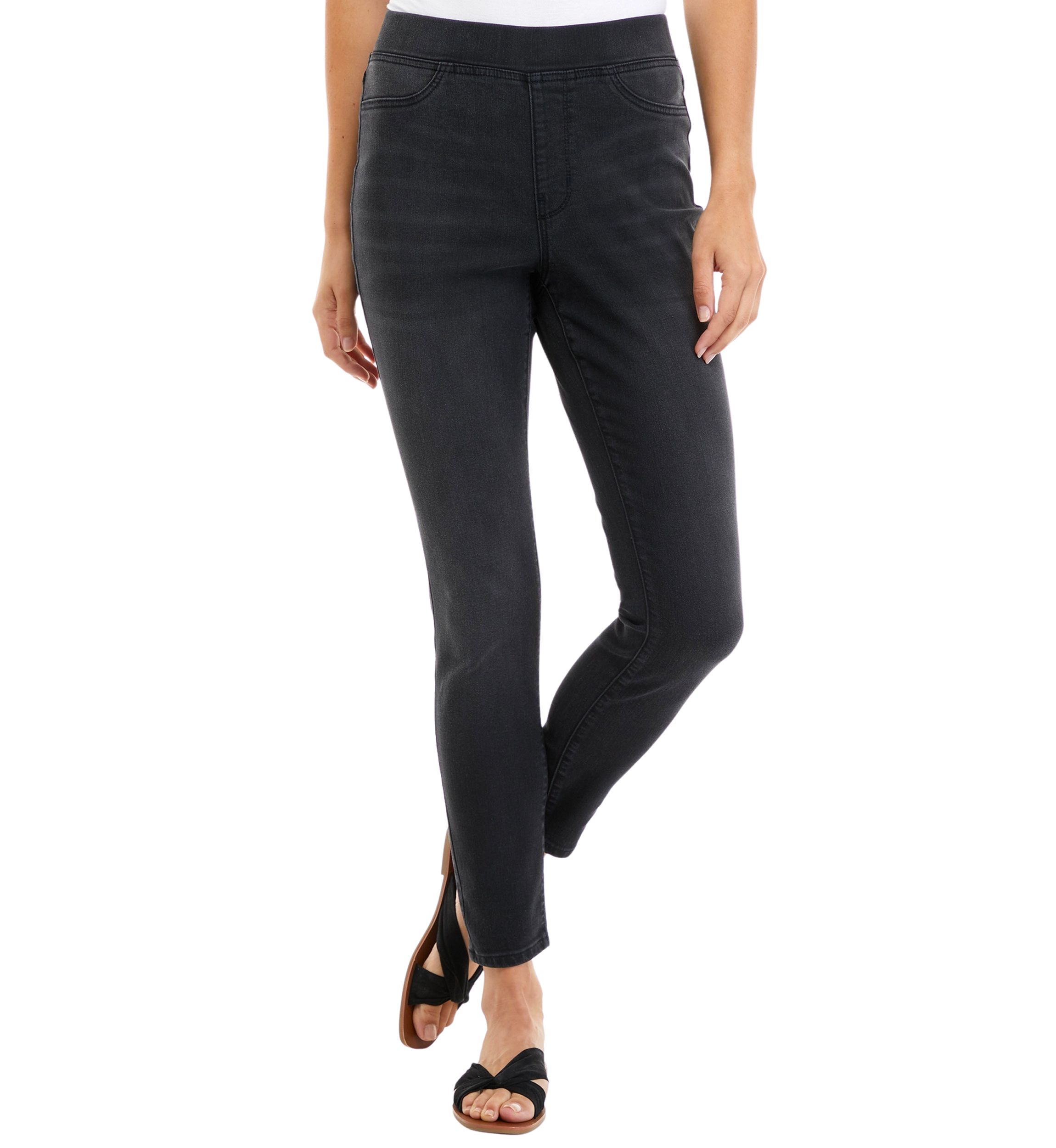 Womens High Rise Pull On Skinny Jeans 