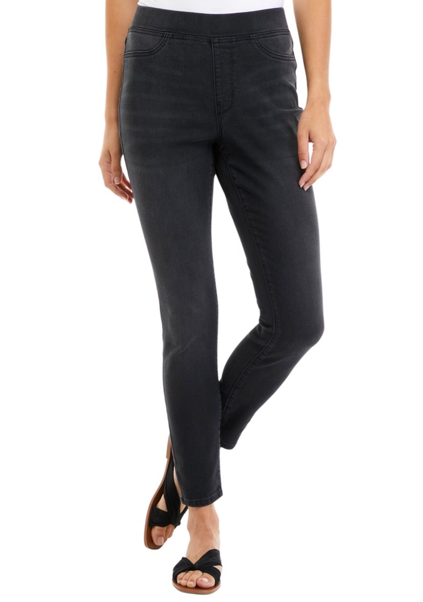 Womens High Rise Pull On Skinny Jeans 