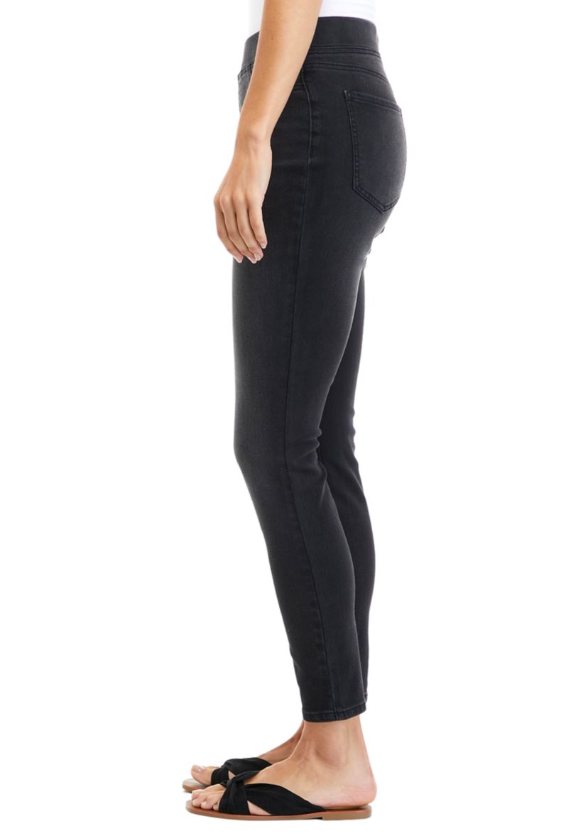 Womens High Rise Pull On Skinny Jeans 