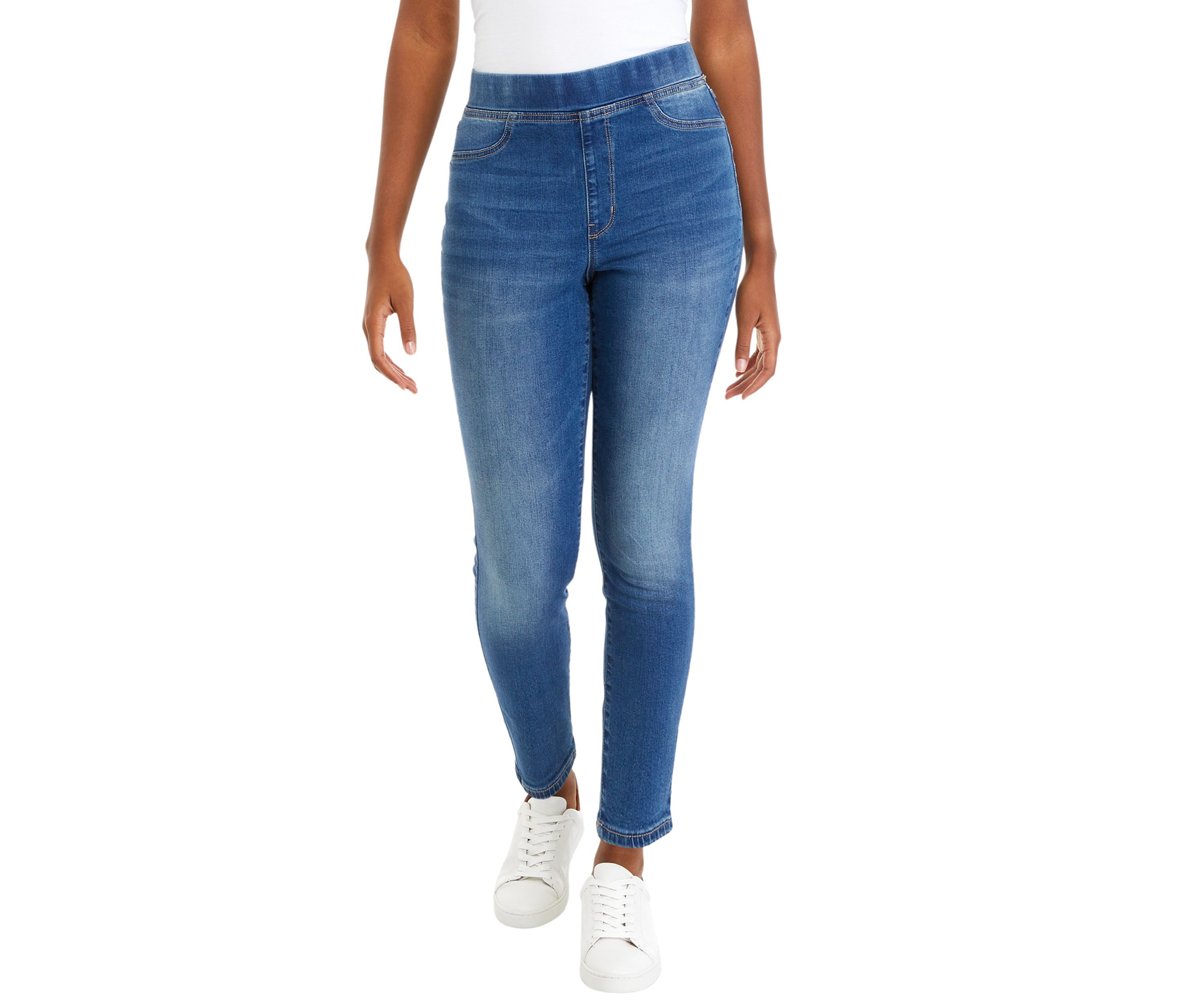 Womens Pull On Super Skinny Jeans - Short