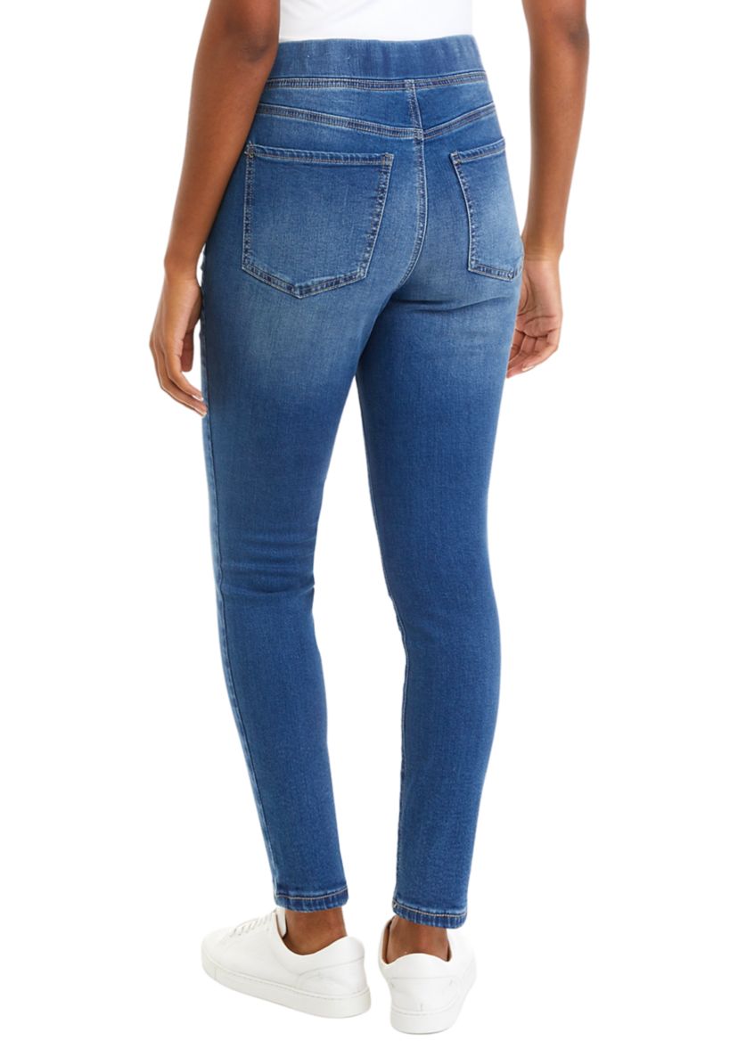 Womens Pull On Super Skinny Jeans - Short