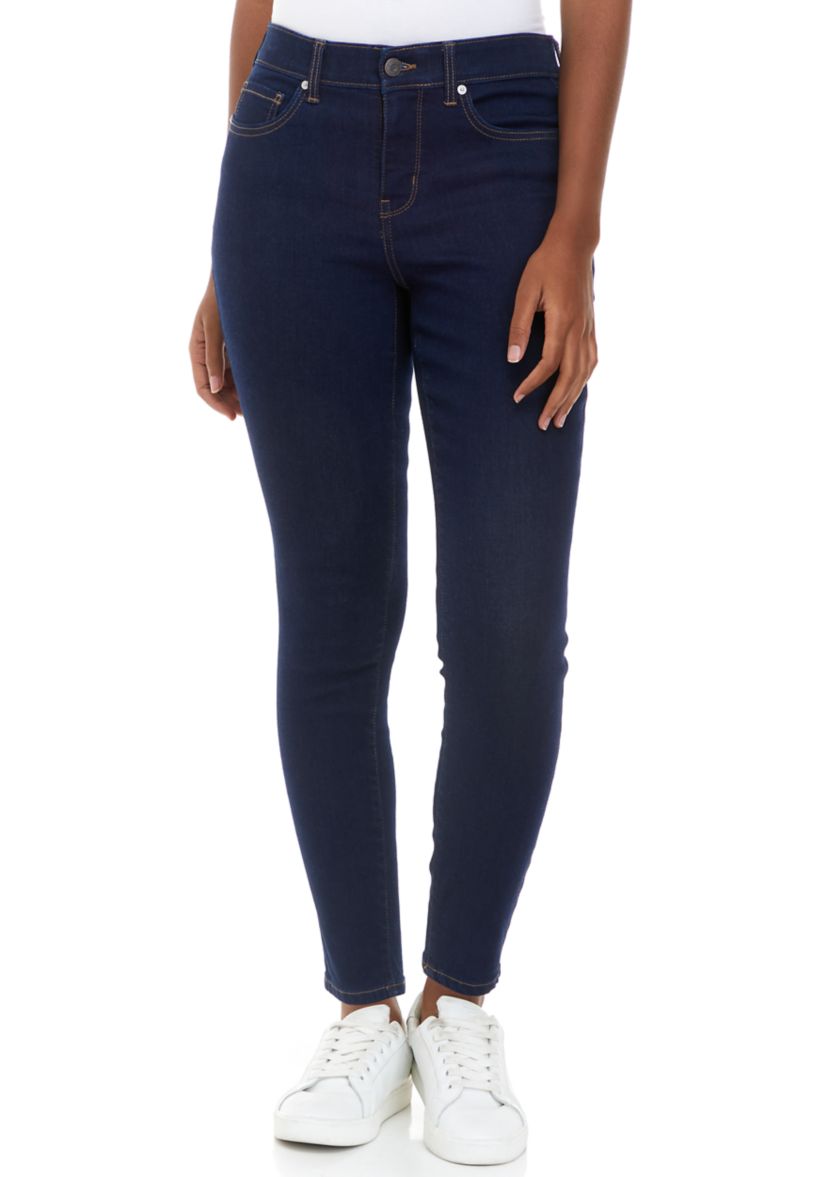 Womens Mid Rise Skinny Jeans - Short