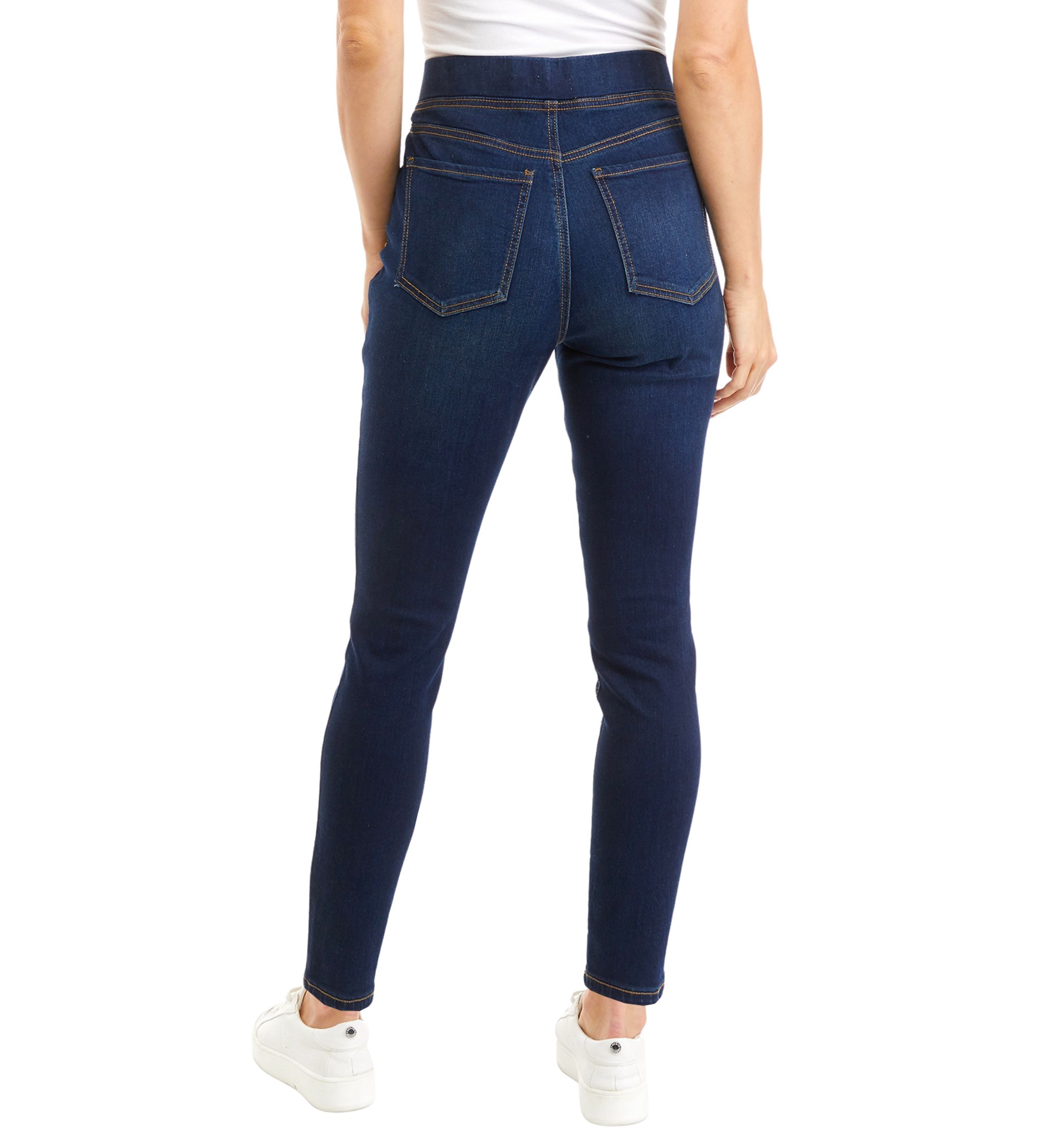 Petite High Rise Pull On Skinny Jeans