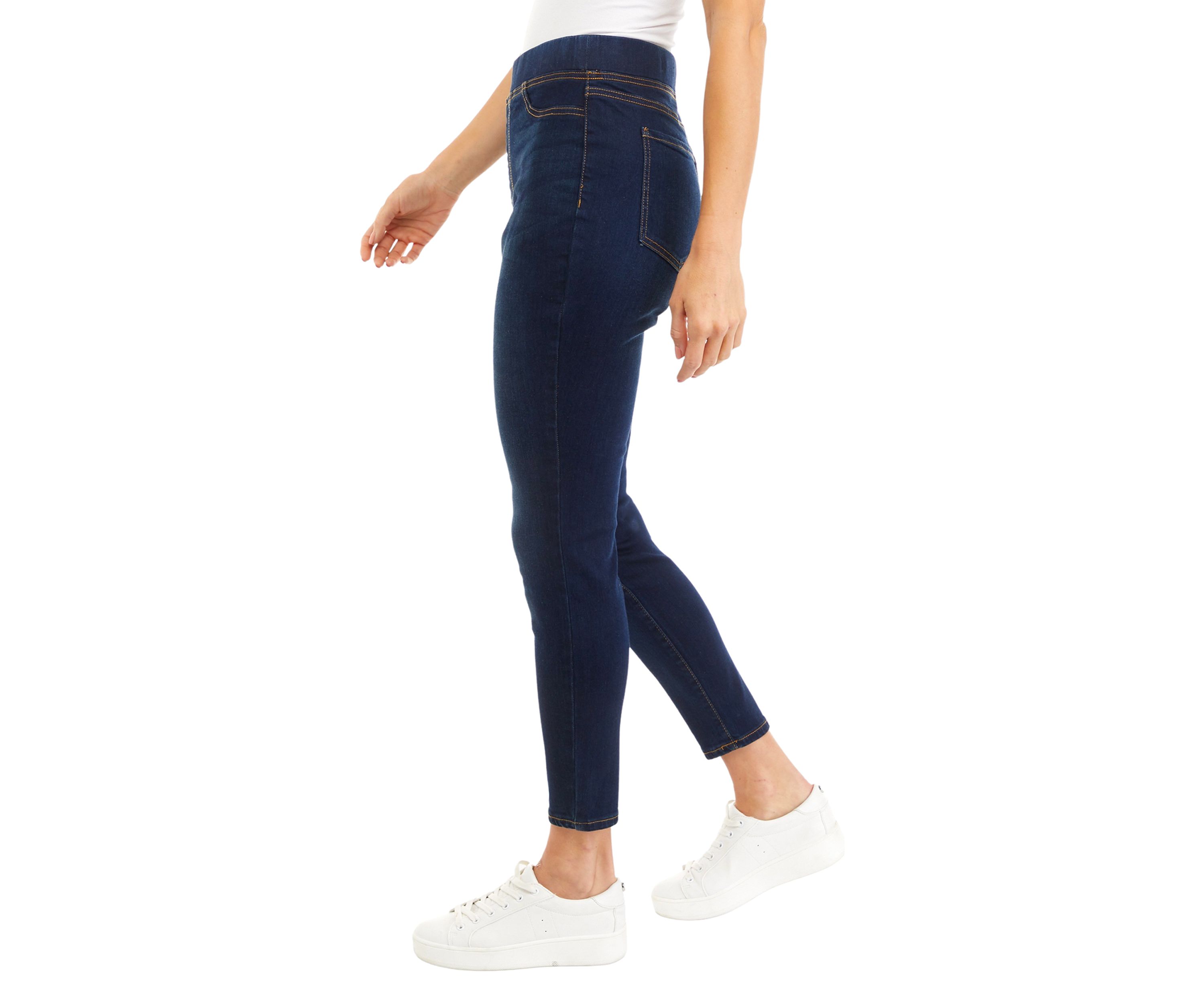 Petite High Rise Pull On Skinny Jeans