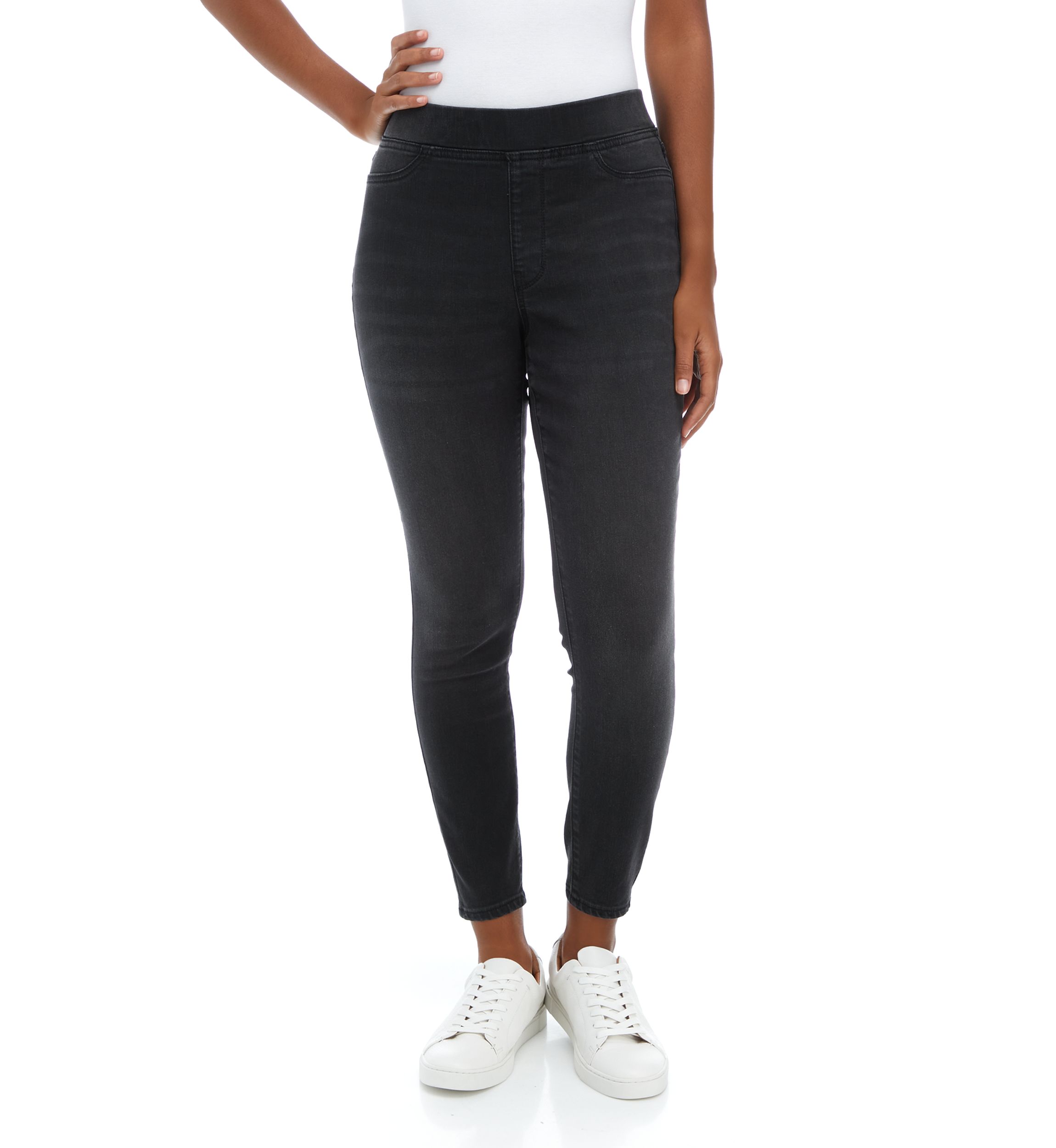 Petite High Rise Pull On Skinny Jeans