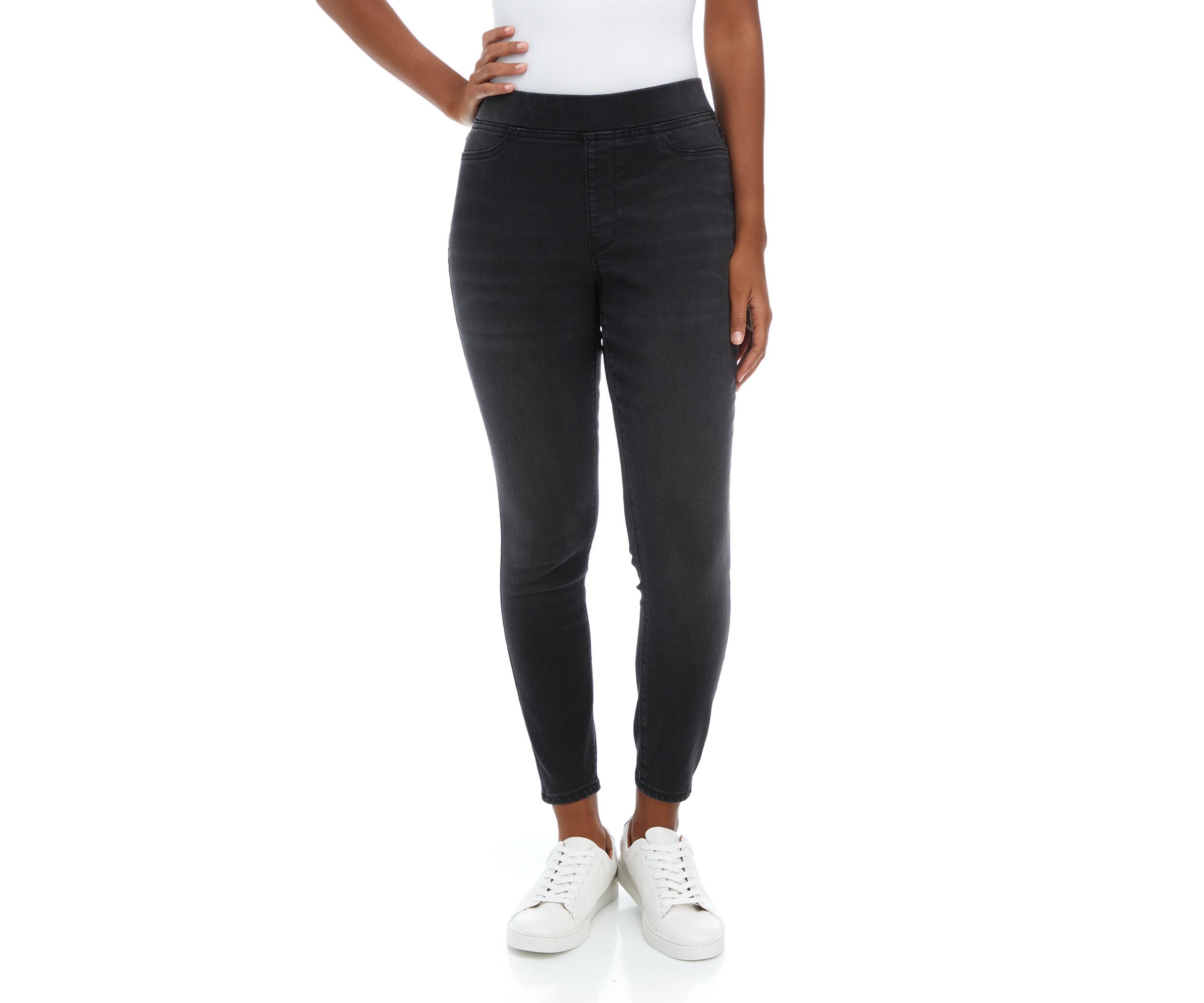 Petite High Rise Pull On Skinny Jeans