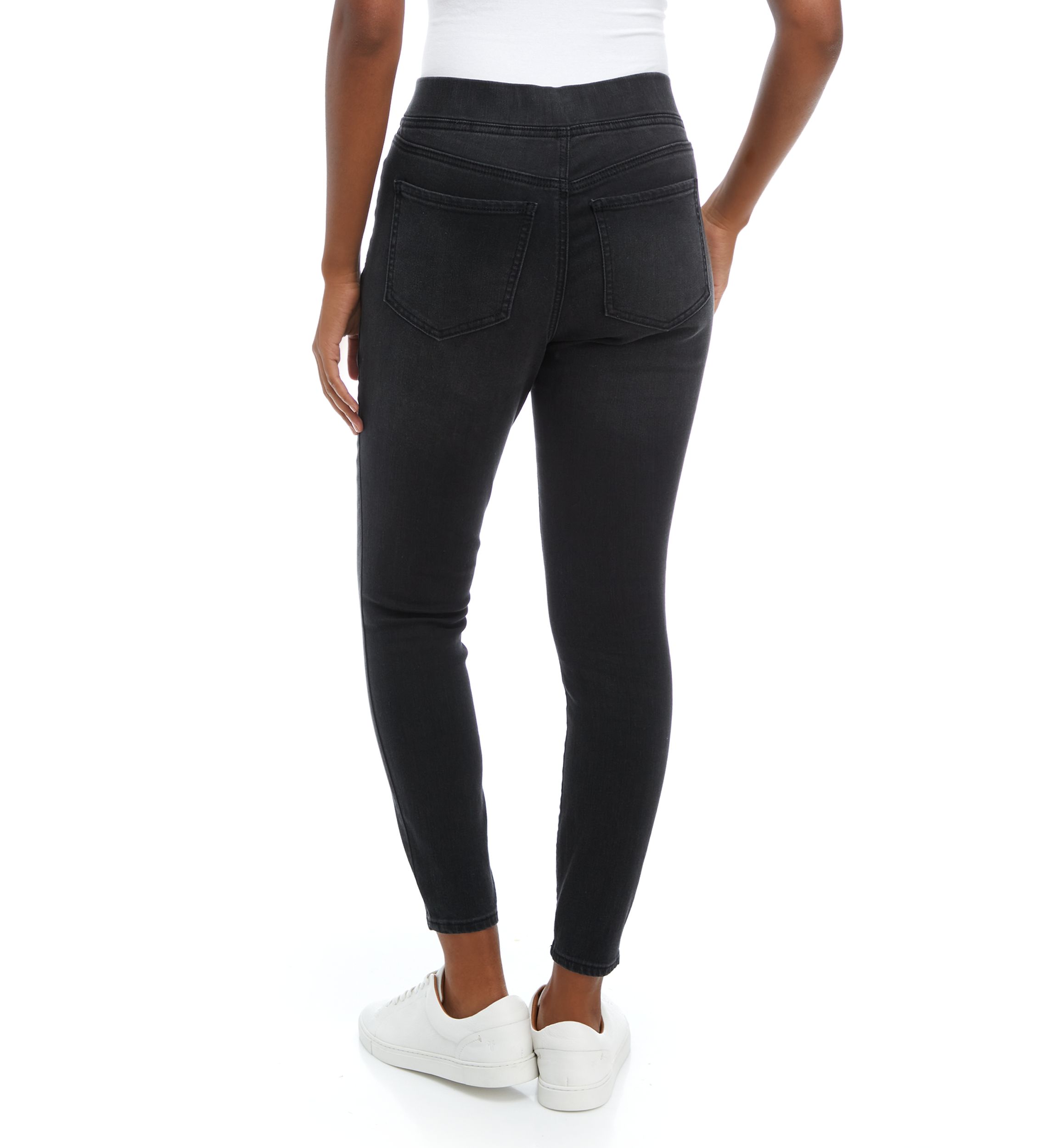 Petite High Rise Pull On Skinny Jeans