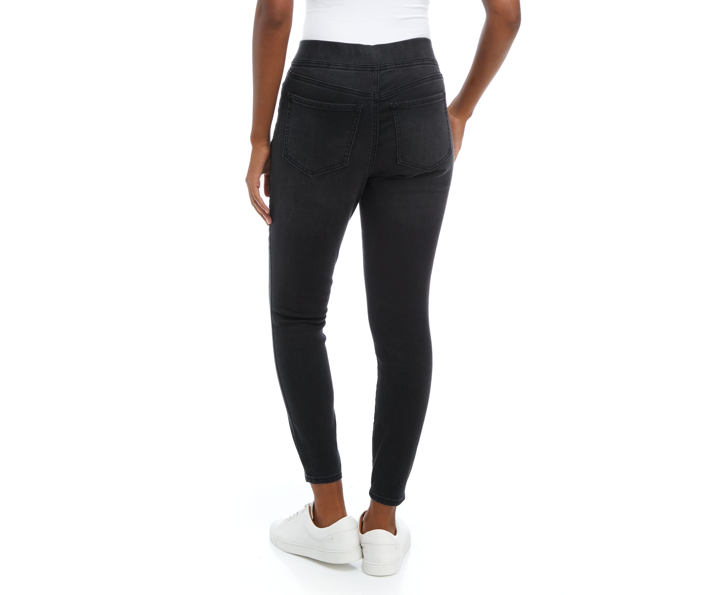 Petite High Rise Pull On Skinny Jeans