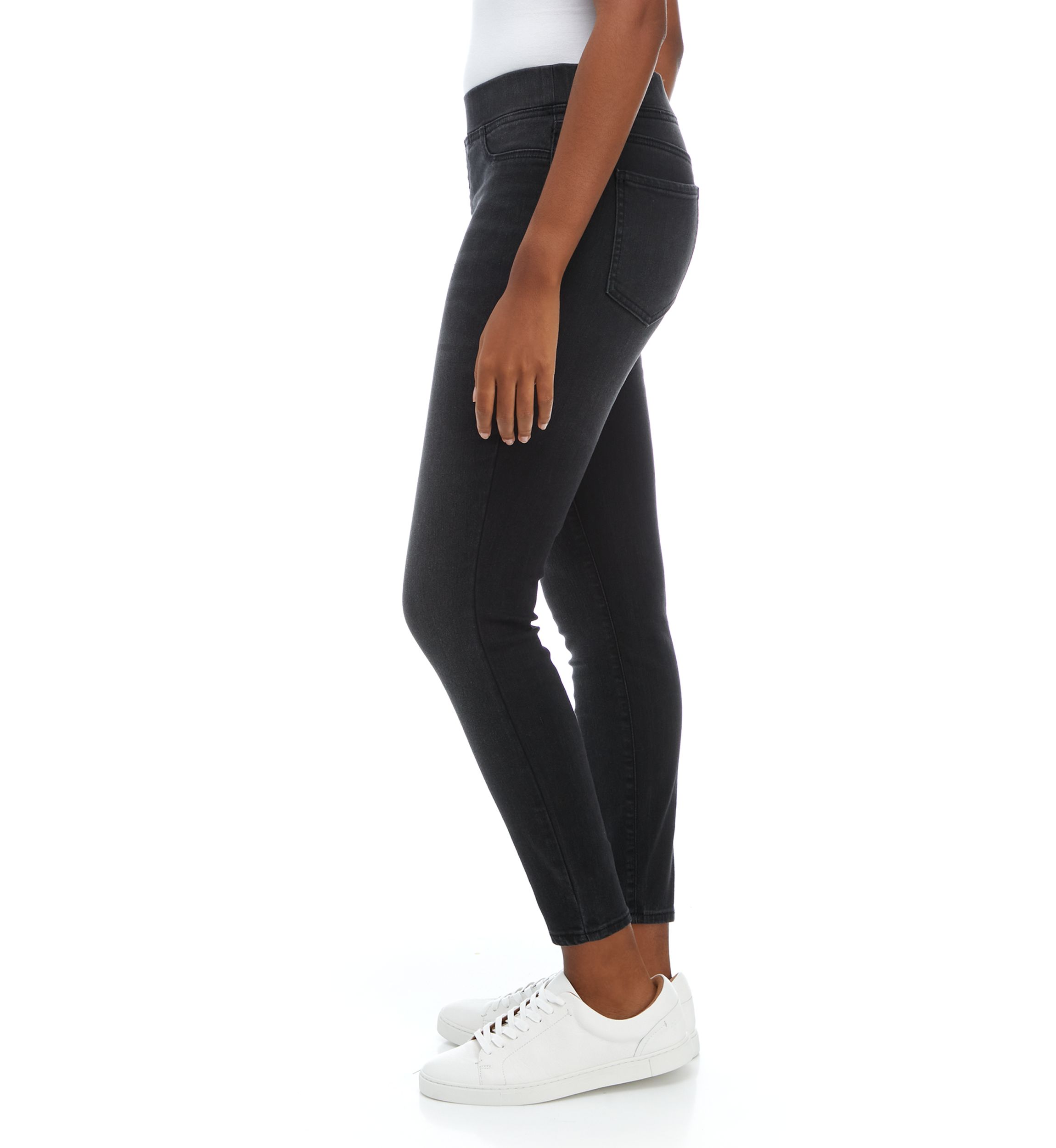 Petite High Rise Pull On Skinny Jeans