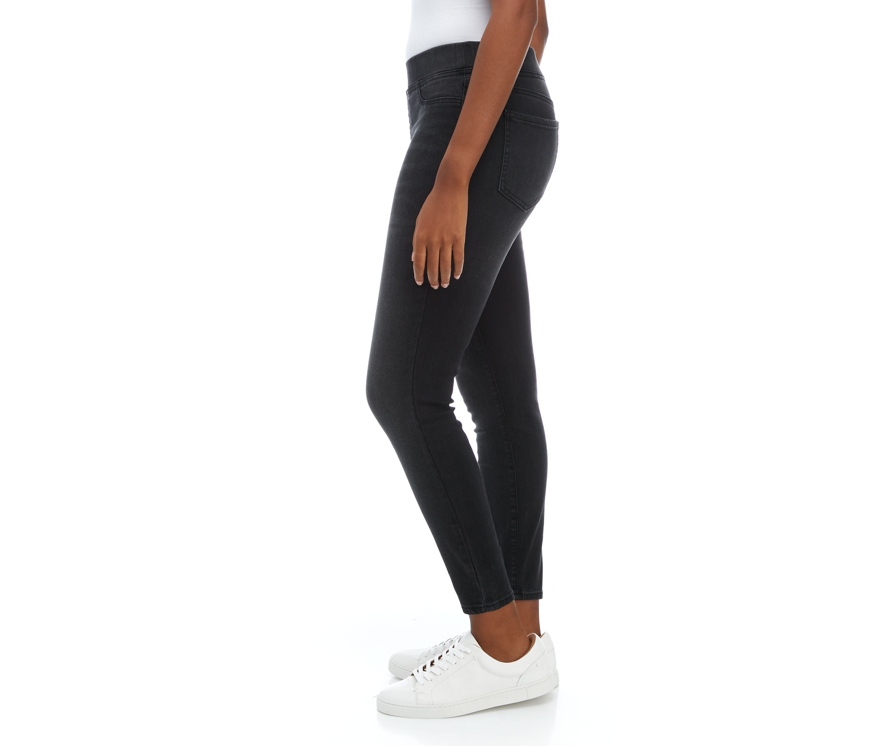 Petite High Rise Pull On Skinny Jeans