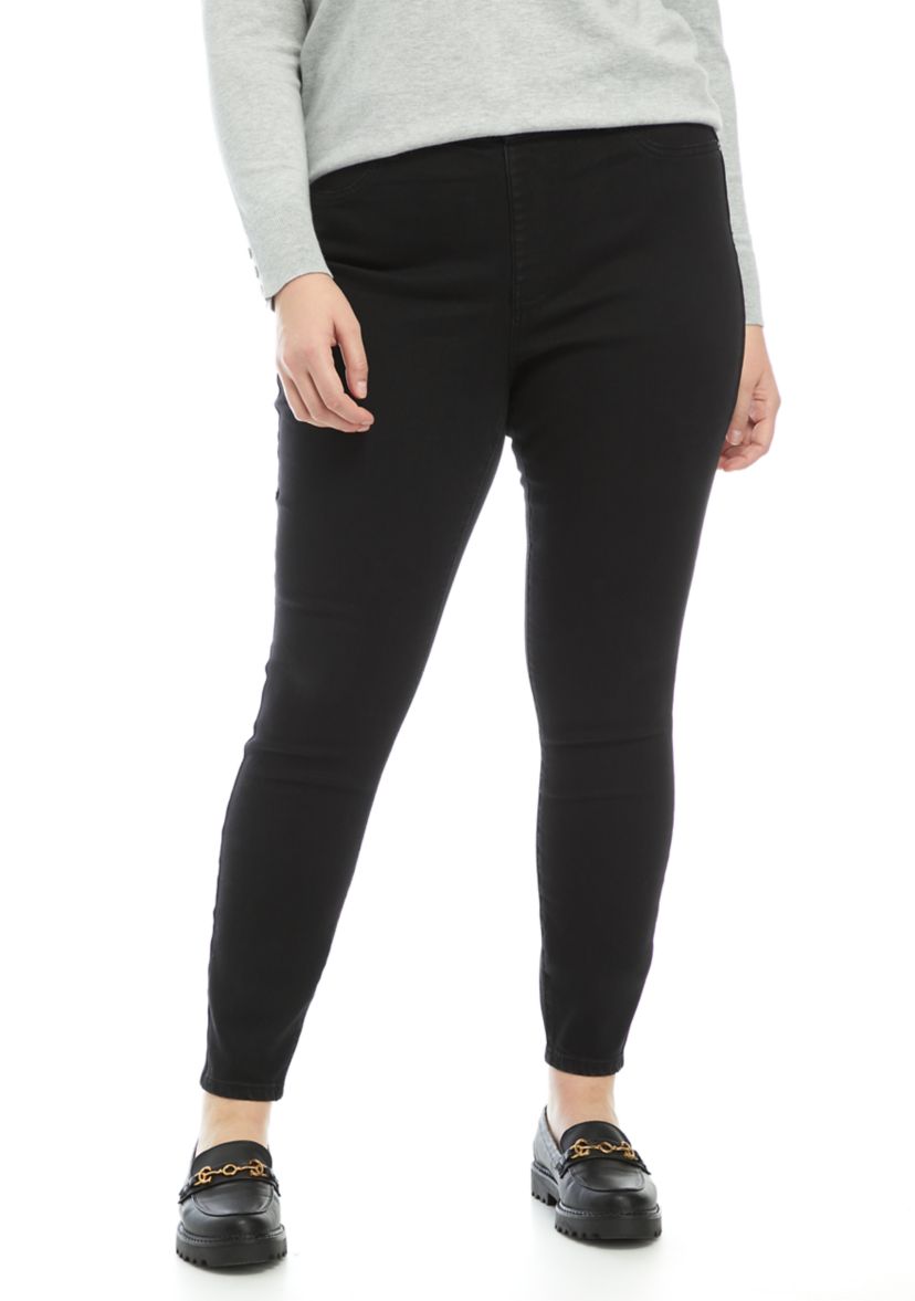 Plus Size High Rise Pull On Jeggings