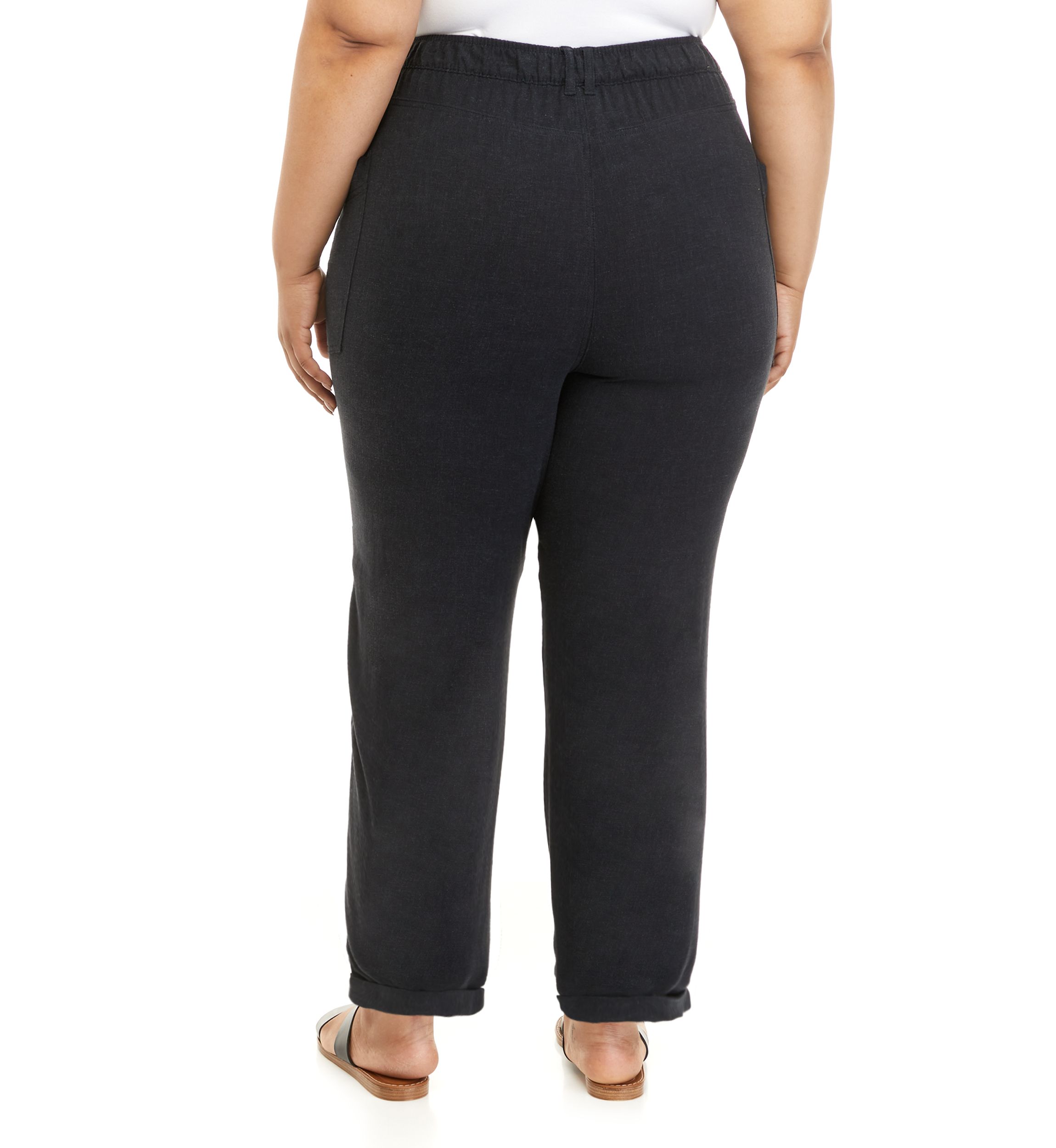 Plus Size Drapey Twill Cargo Pants 