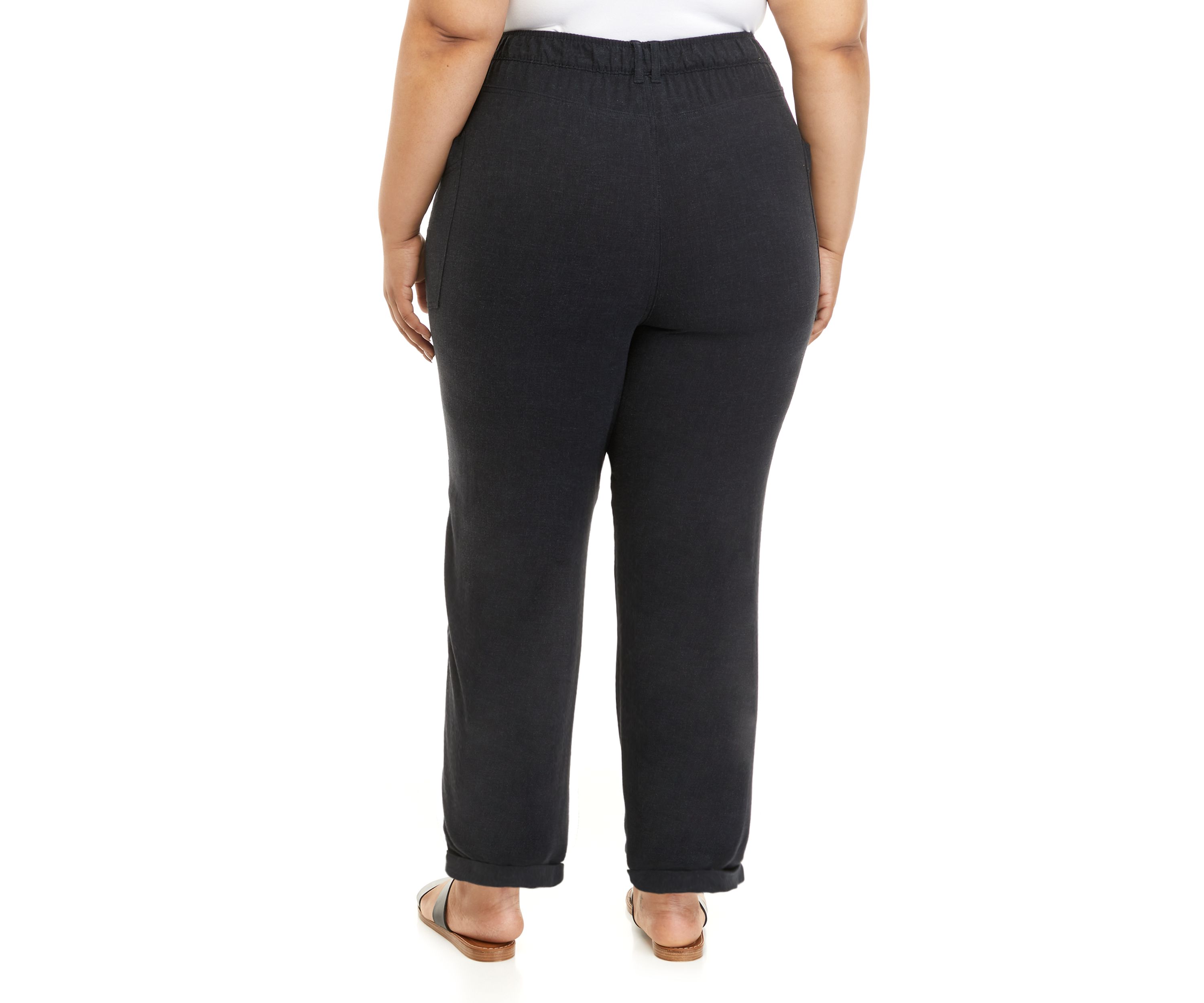 Plus Size Drapey Twill Cargo Pants 