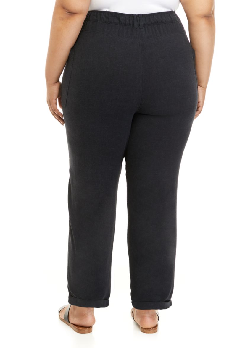 Plus Size Drapey Twill Cargo Pants 