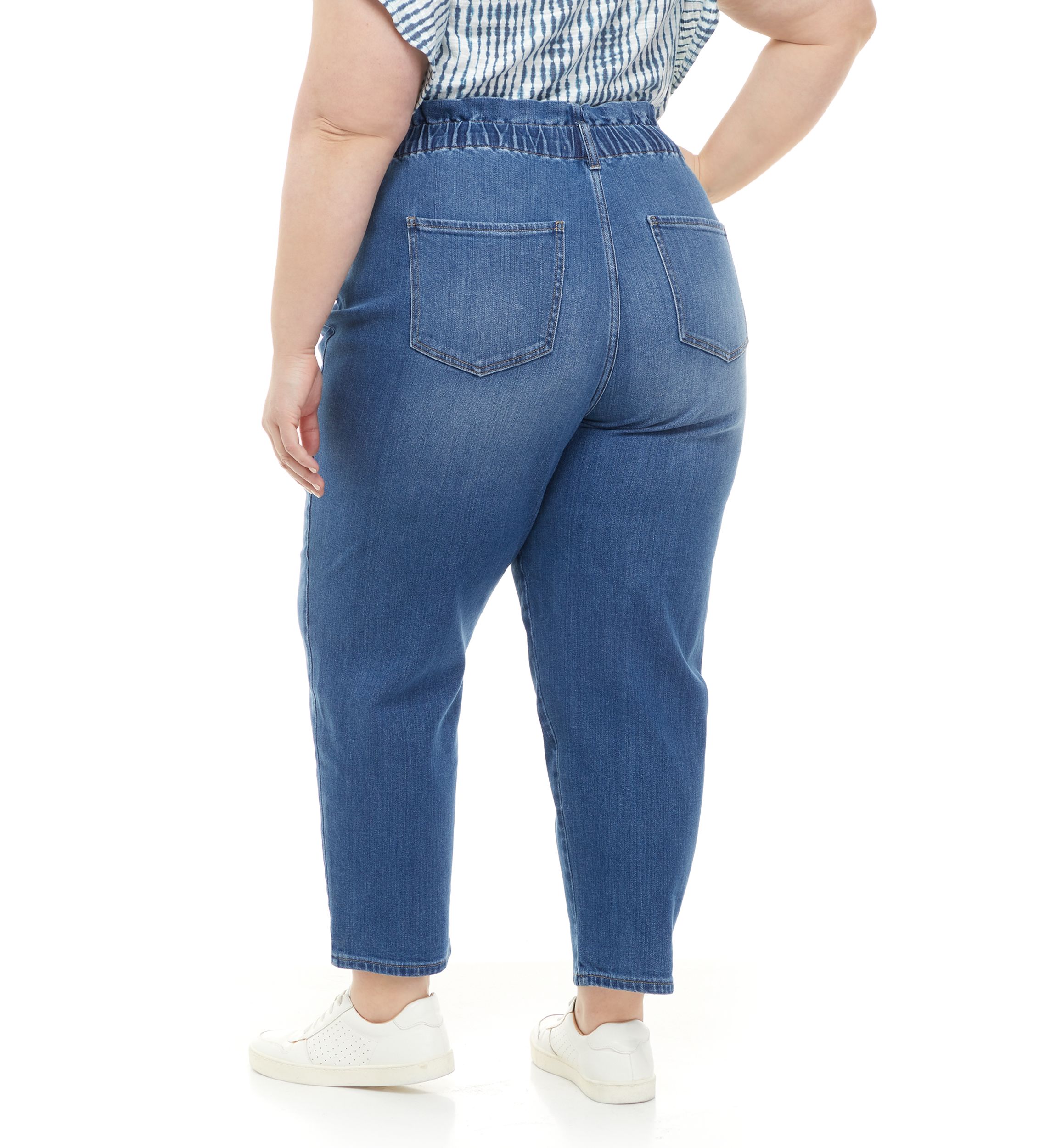 Plus Size Paper Bag Waist Jeans 