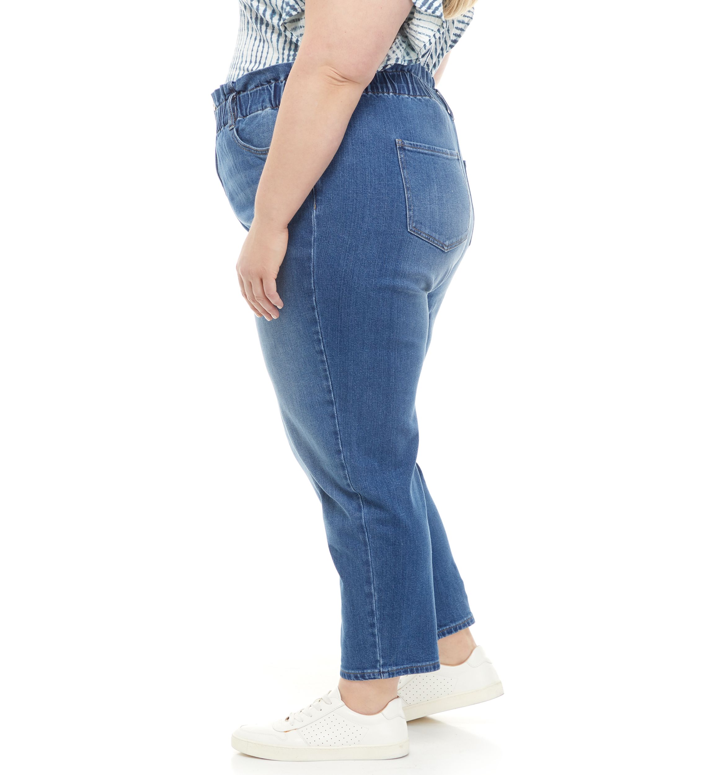 Plus Size Paper Bag Waist Jeans 