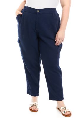 Blue Dress Pants - Plus Size Crepe Pants