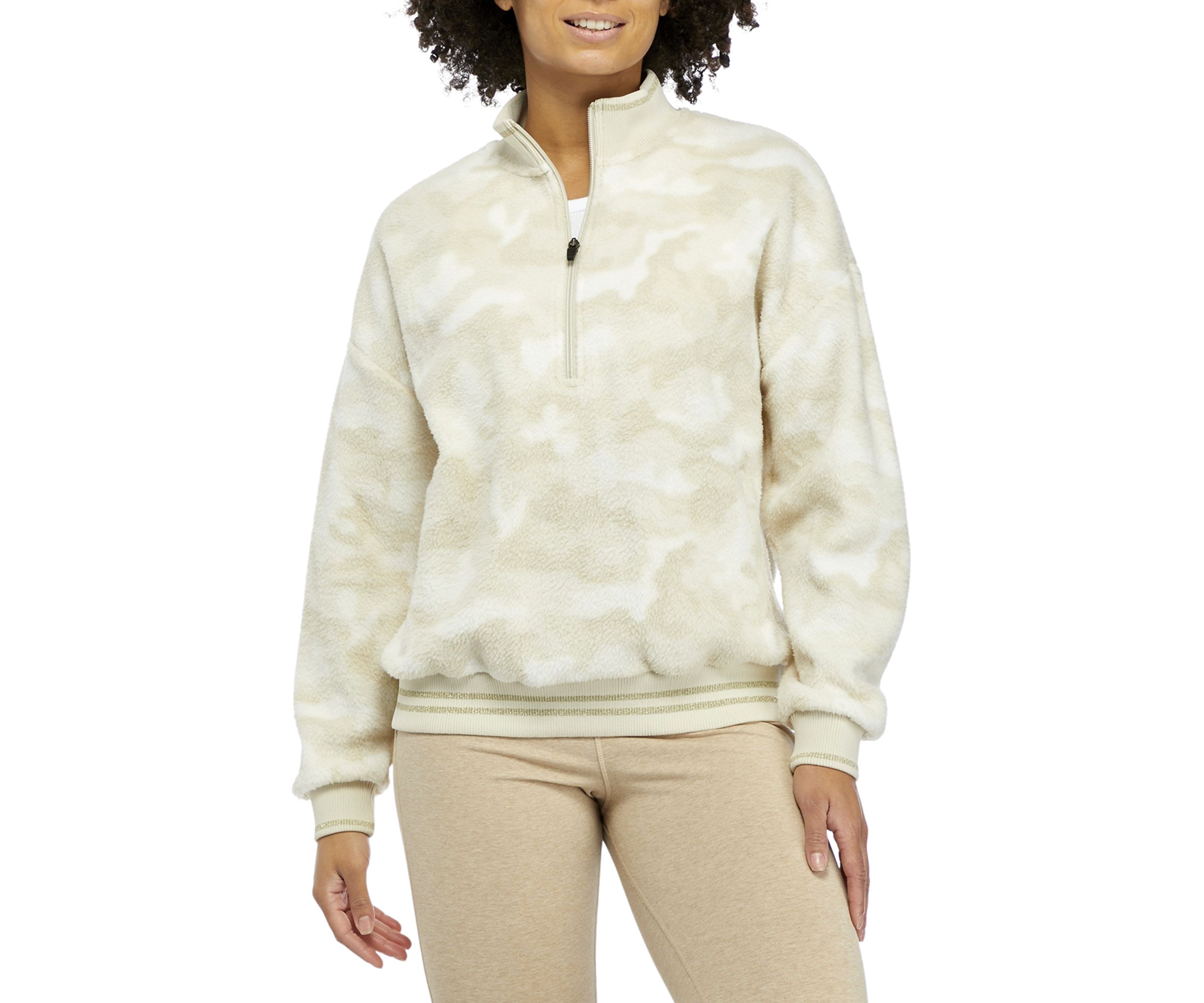 Long Sleeve Quarter Zip Printed Pullover 