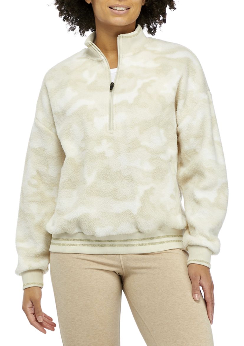 Long Sleeve Quarter Zip Printed Pullover 