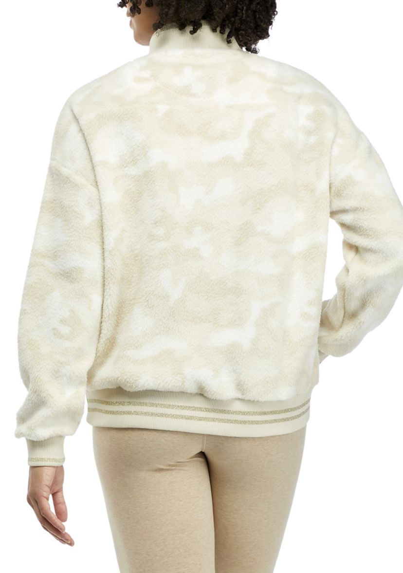 Long Sleeve Quarter Zip Printed Pullover 