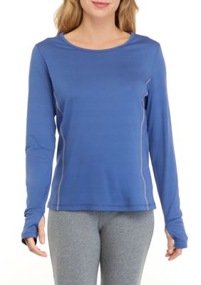 Zelos Long Sleeve Activewear Top Blue Oversized XL
