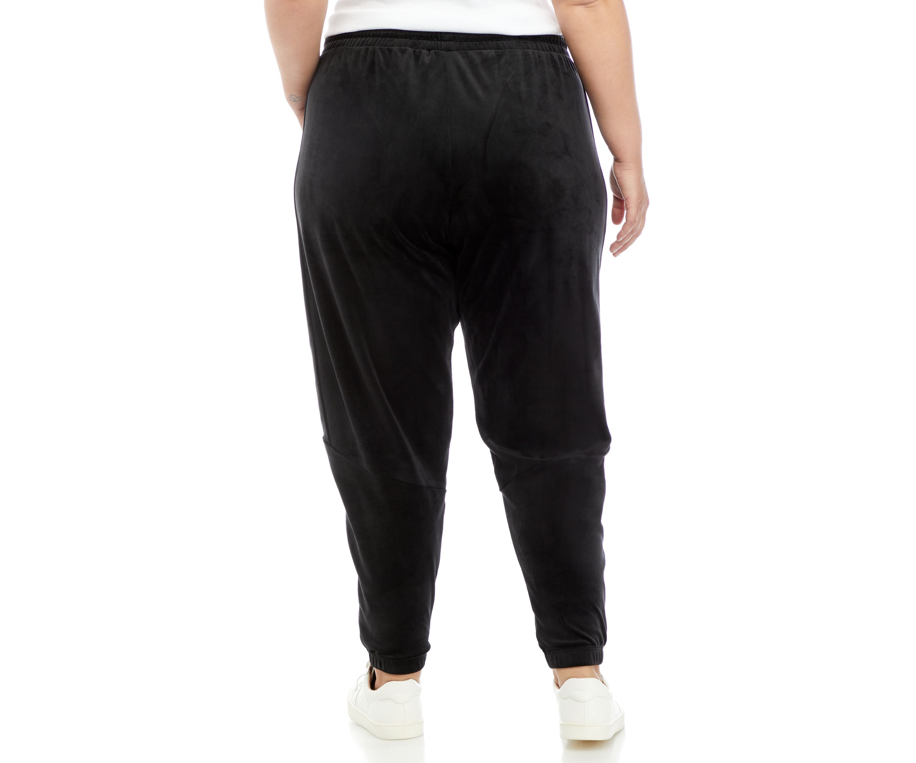 Plus Size Velvet Side Tape Joggers 
